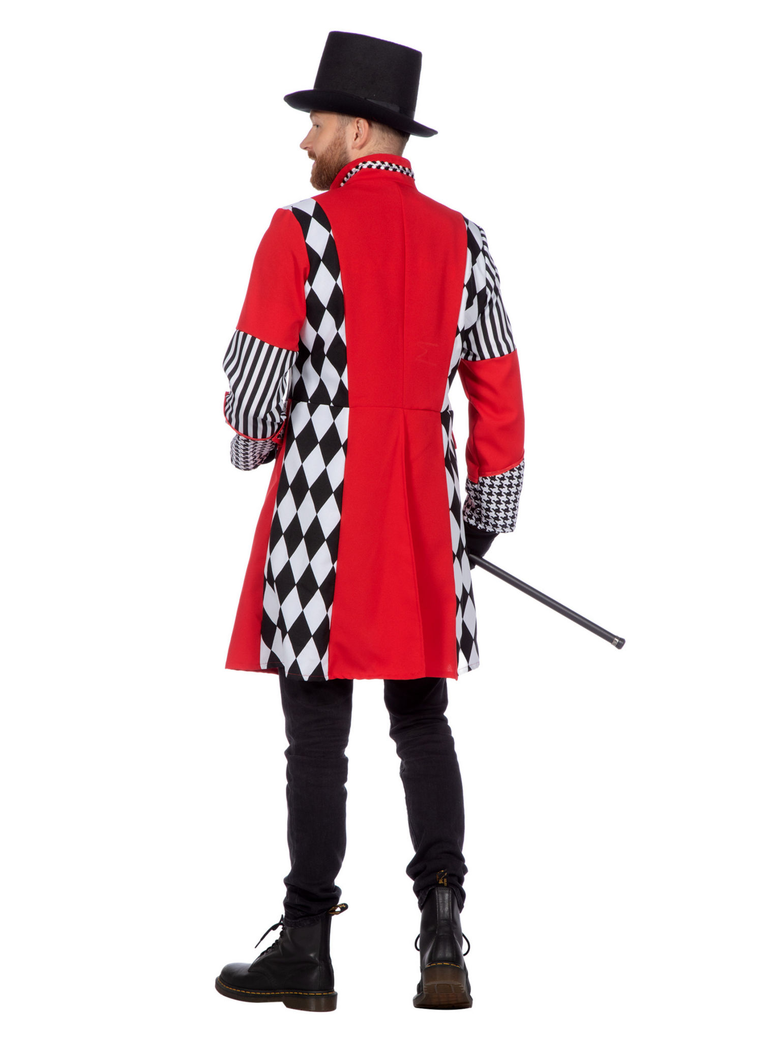 Harlekijn jas zwart-wit-rood
