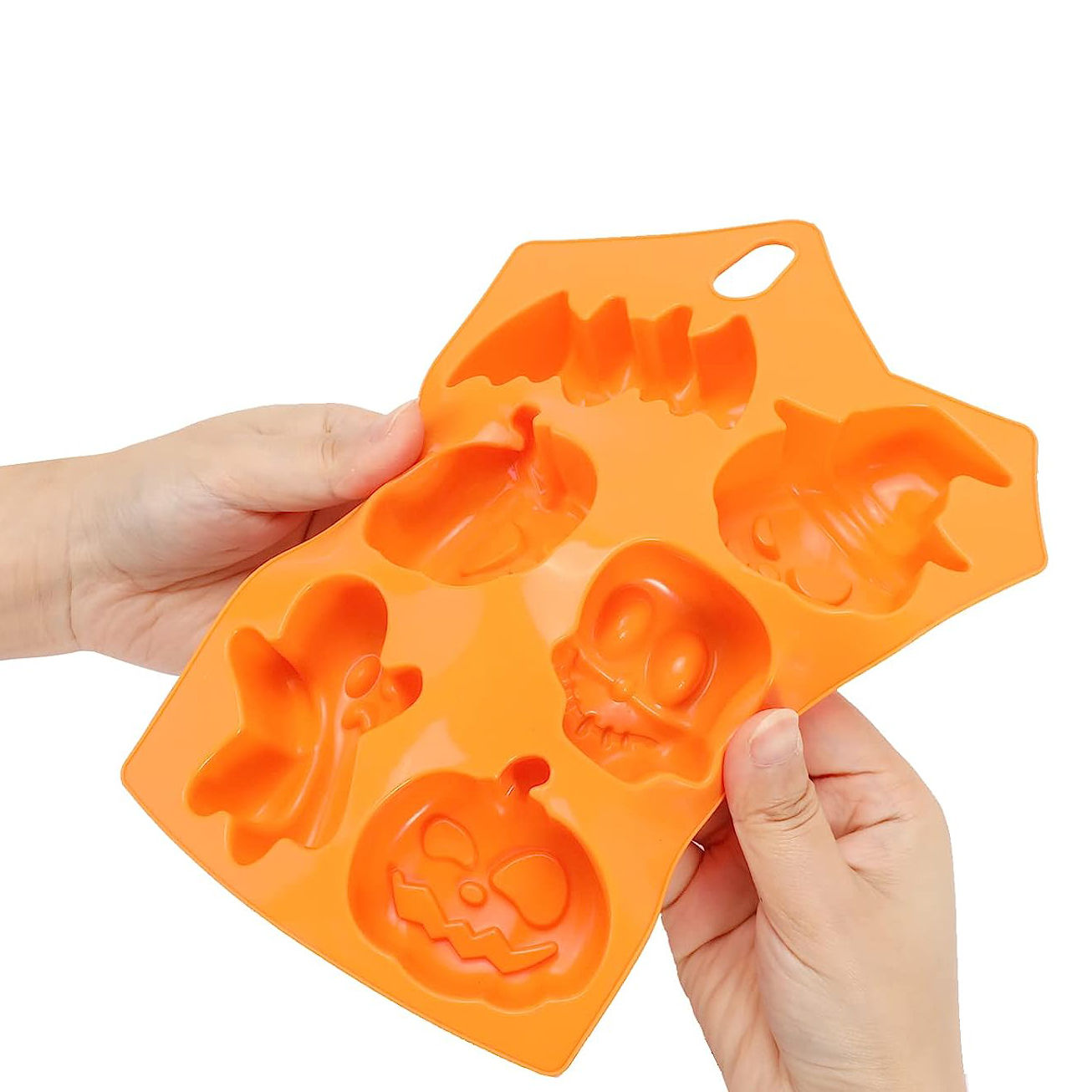 Halloween Kürbisse und Gestalten Silikonform für Kekse, zum Backen und Eiswürfel 6-fach