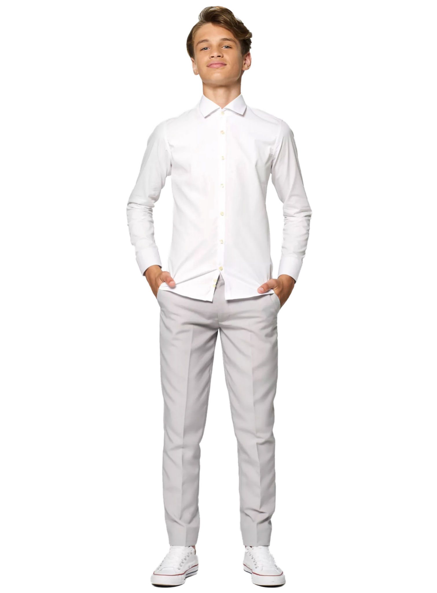 OppoSuits Teen White Knight Kinder Hemd