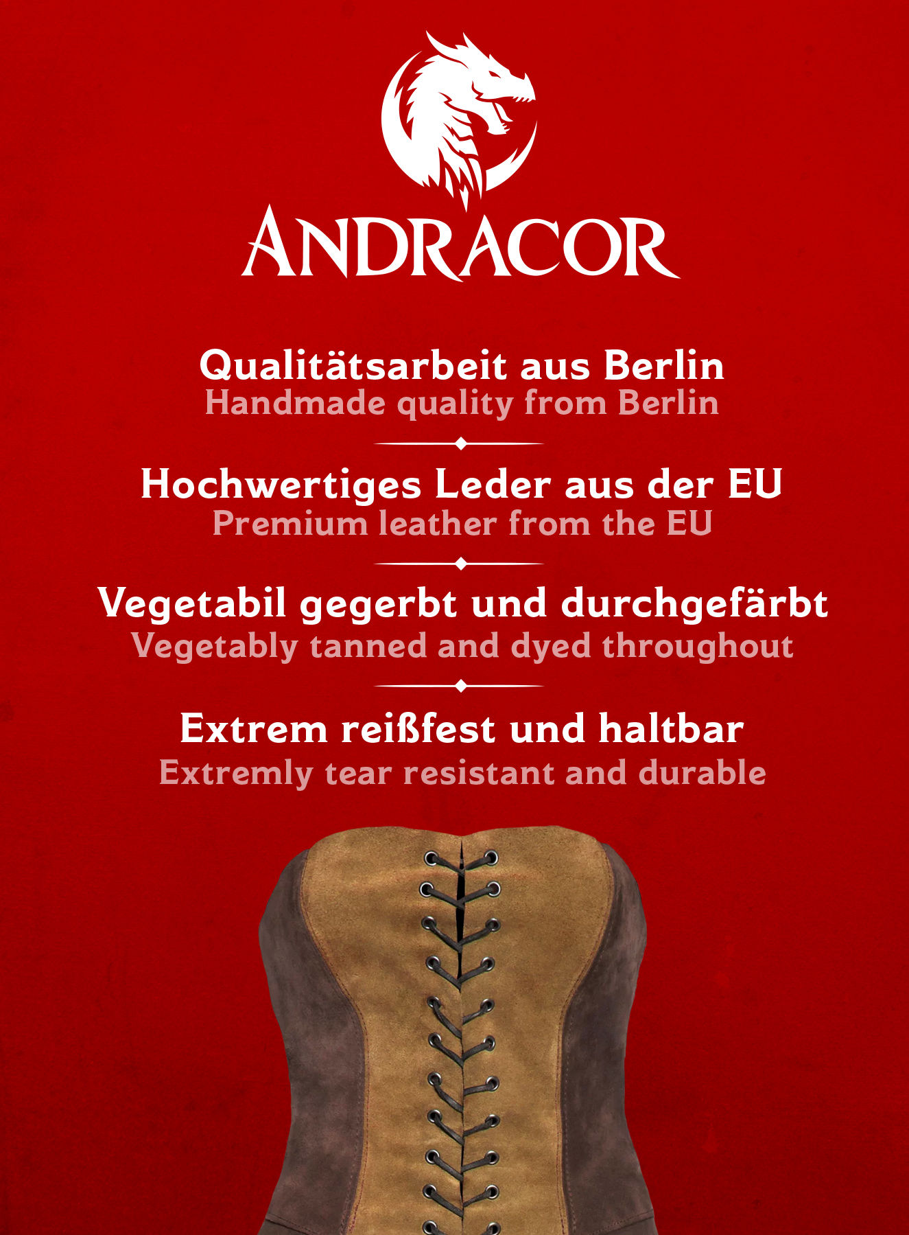 Zweifarbiges Ledermieder mit Rock - Novizin