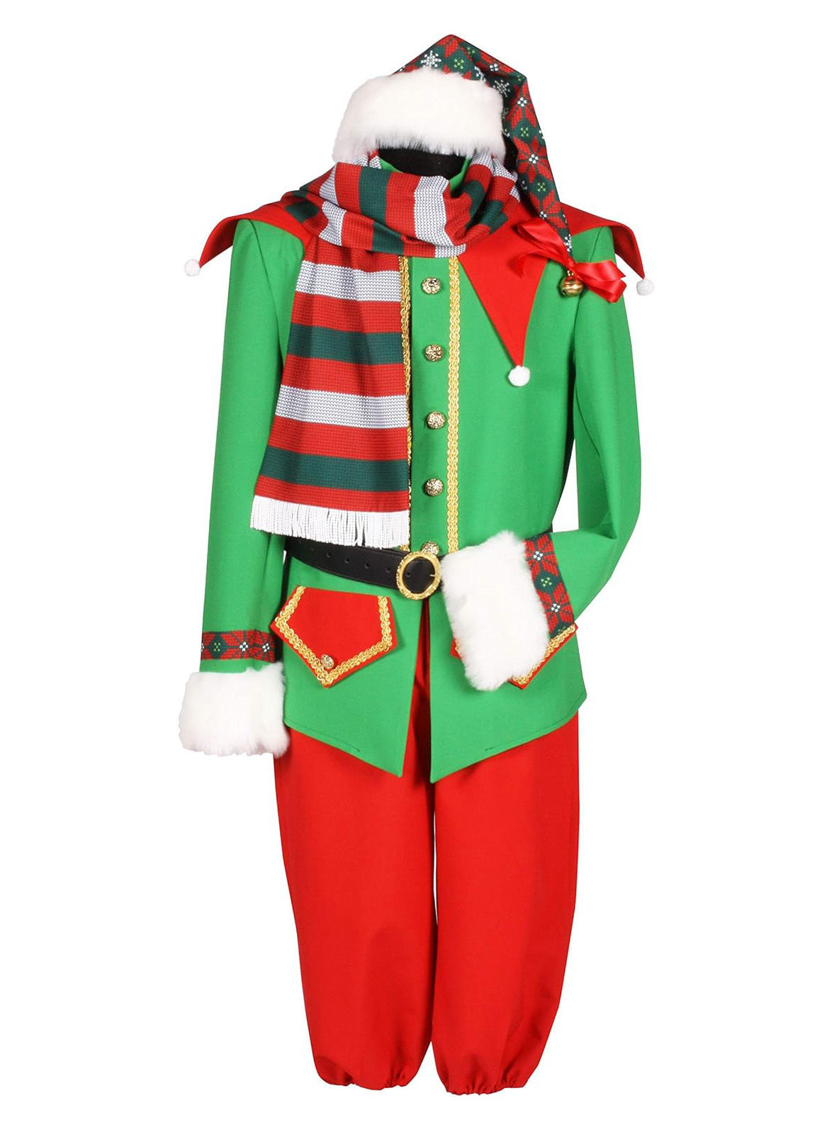 Feestelijk kerstelfen kostuum