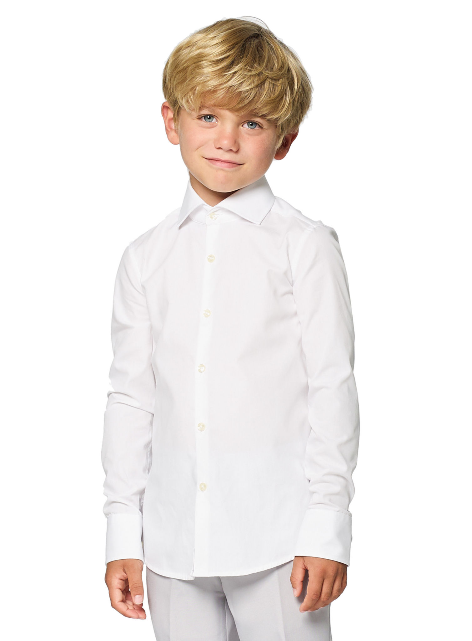 OppoSuits Boys White Knight Kinder Hemd