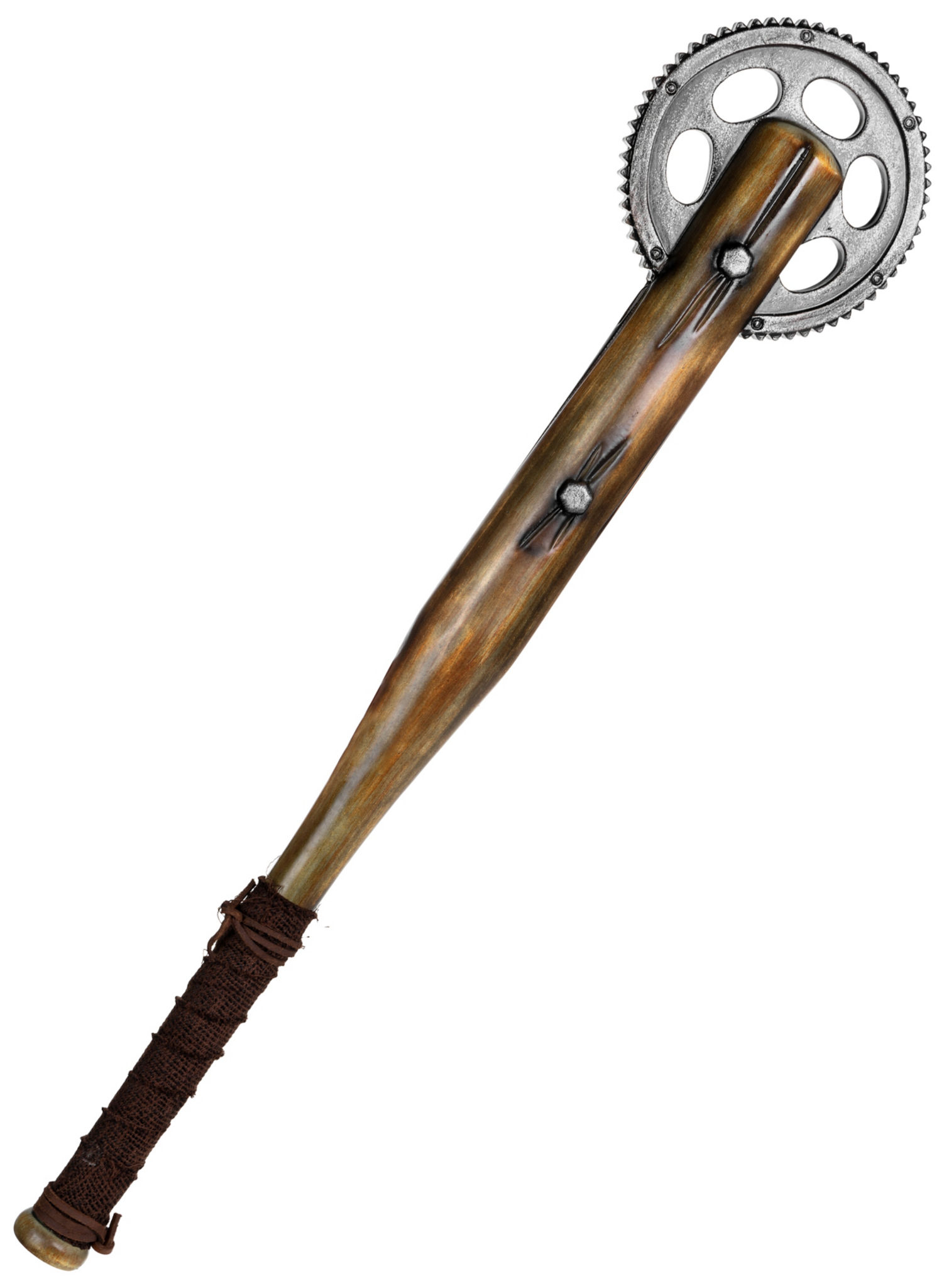 Endzeitwaffe - Baseballschläger mit Zahnrad, 87cm Larpwaffe
