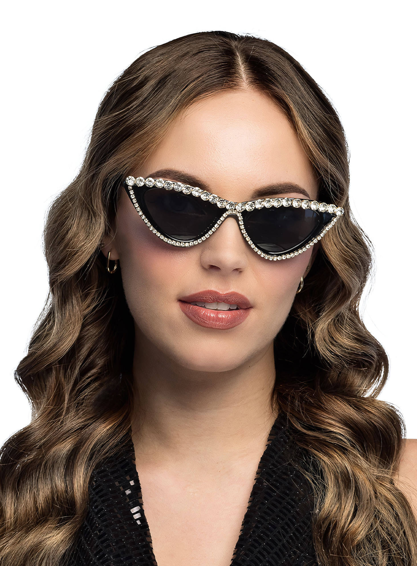 50er Jahre Butterfly Brille mit Strass
