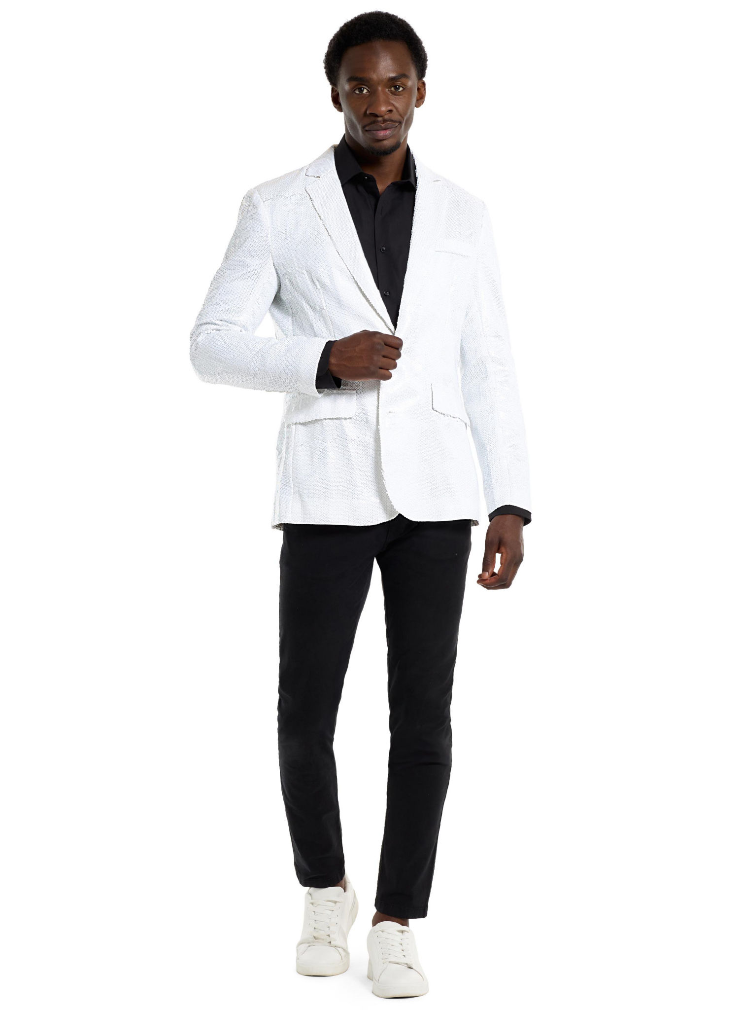 SuitMeister Glitzerjacke weiß