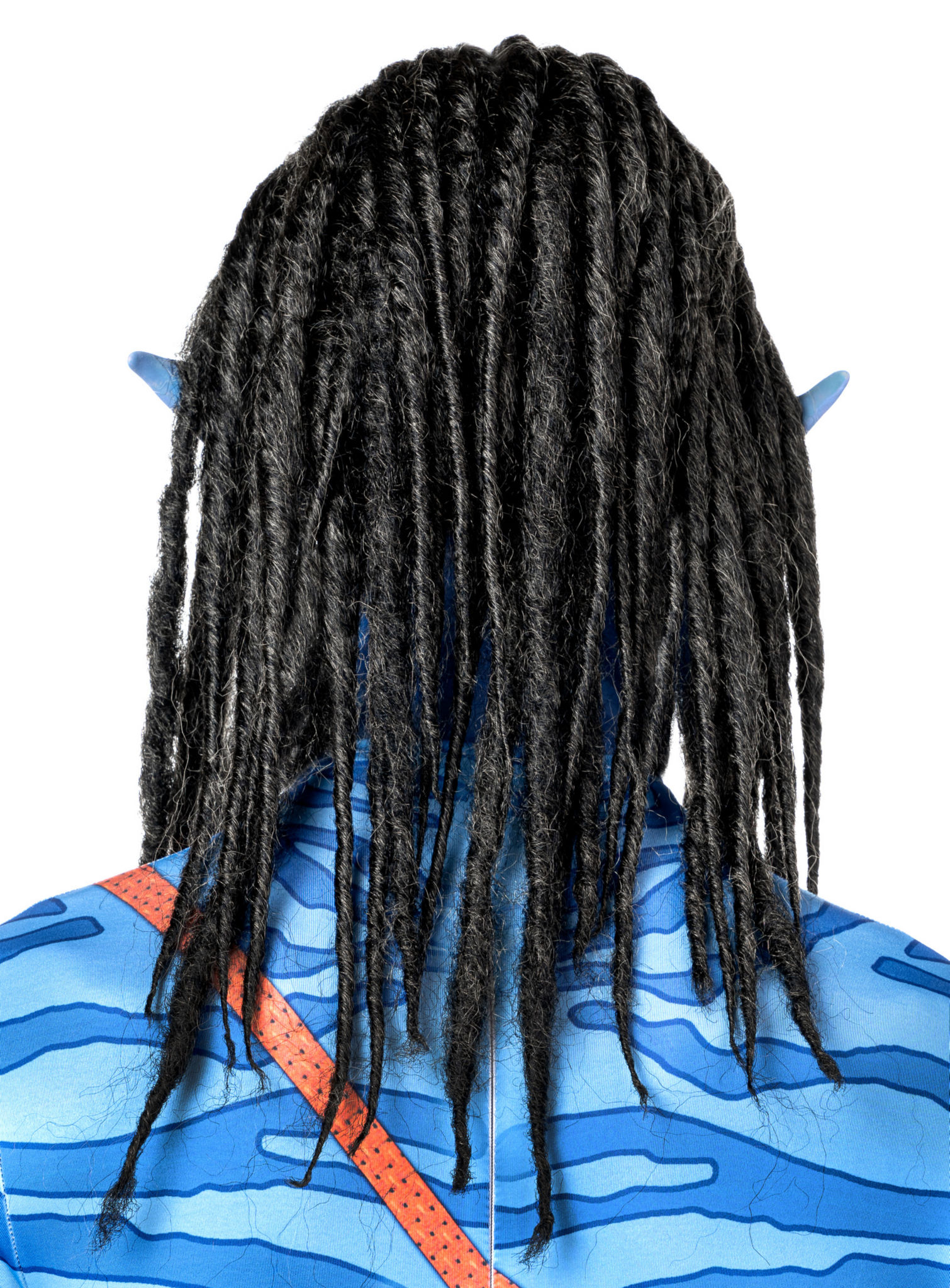 Blauwe stammenkrijer dreadlocks pruik