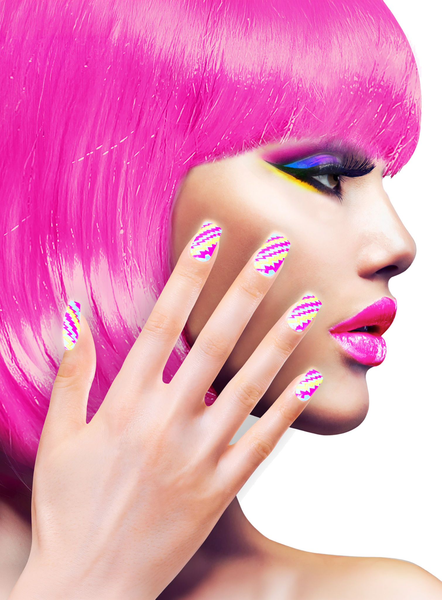 Neon Fingernägel Stripes