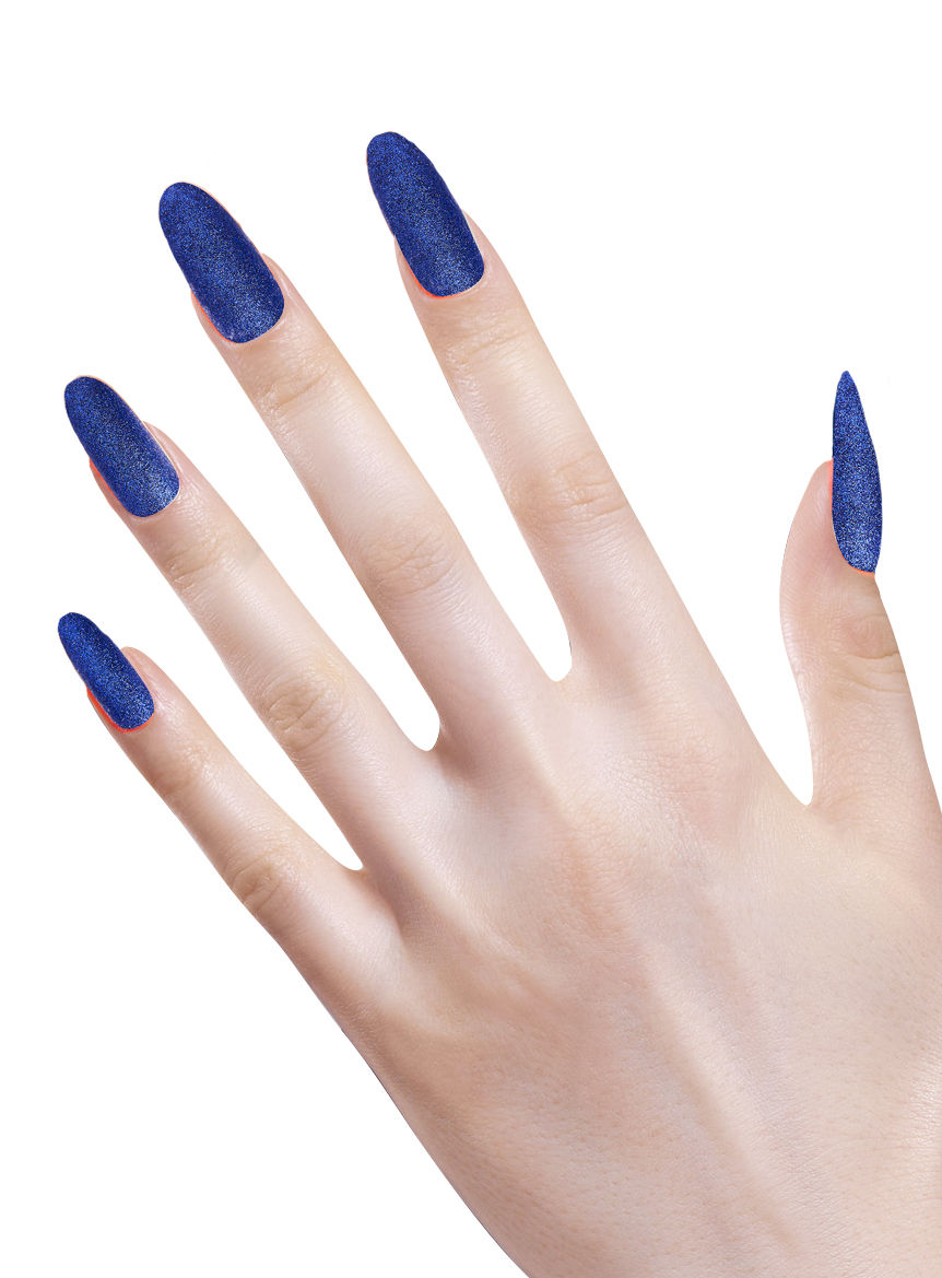 Glitzer Fingernägel blau