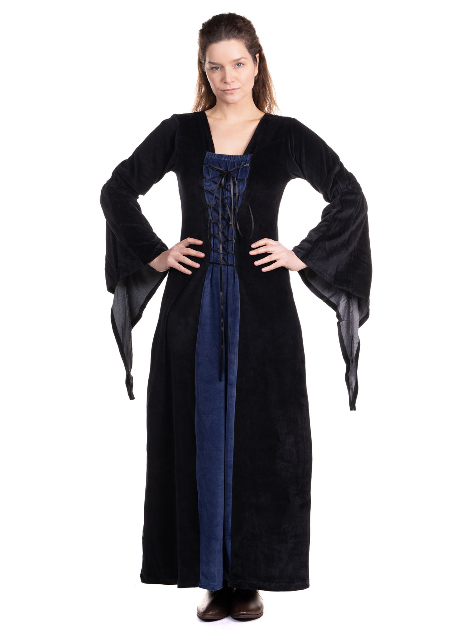 Burgherrin Samtkleid schwarz-blau