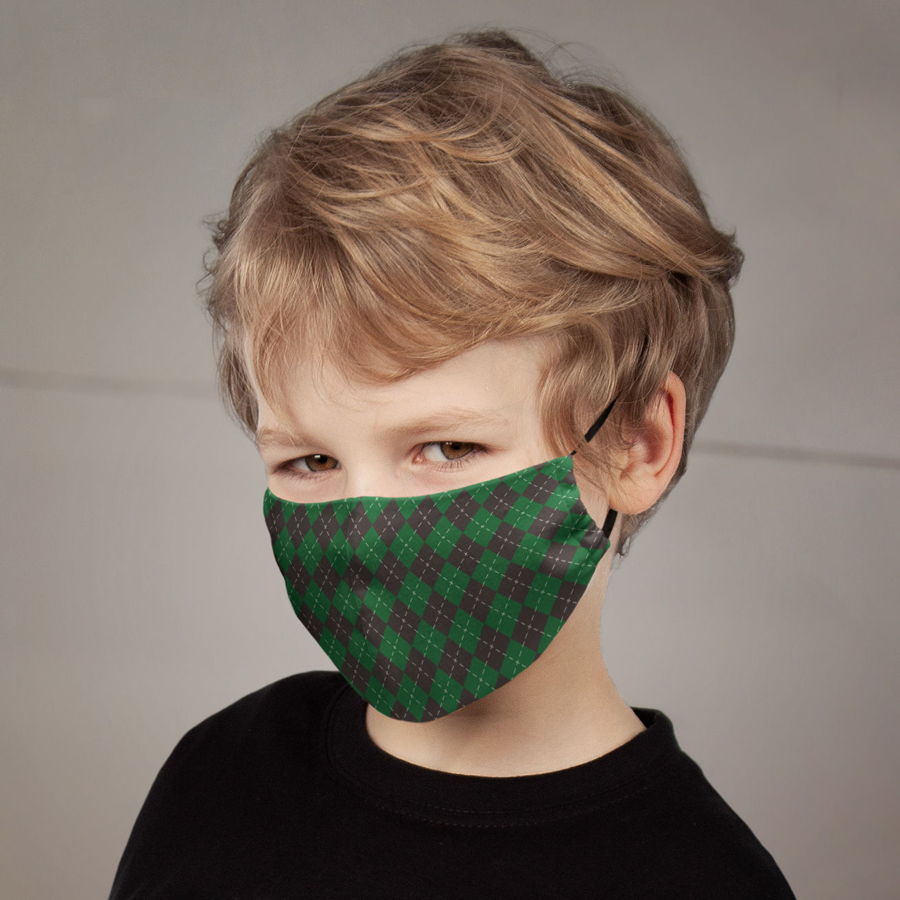 Stoffen masker voor kinderen toverschool groen