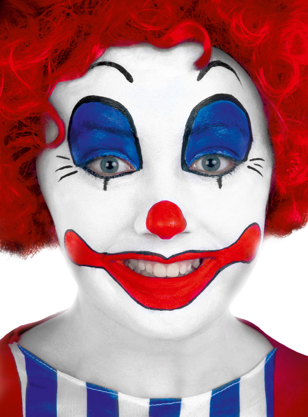 Creme Schminke schwarz-weiß-blau-rot Clown Make-up 15ml