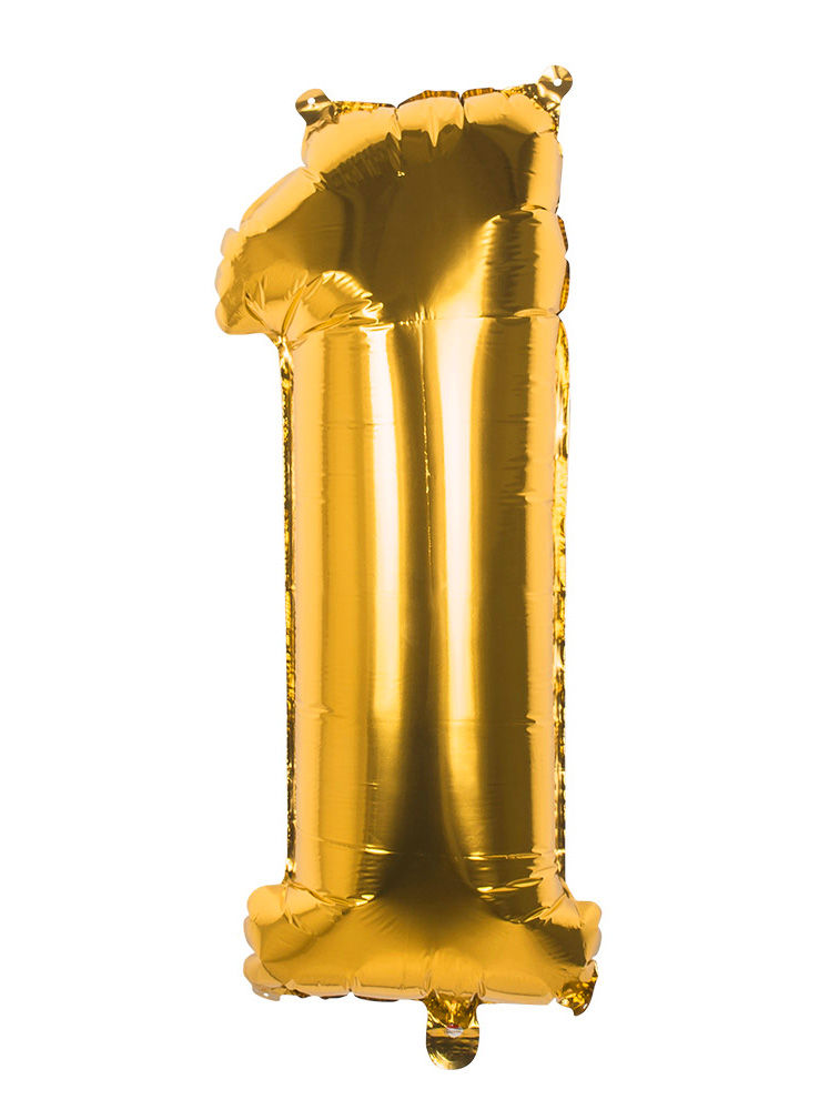 Folienballon Zahl 1 gold 86 cm