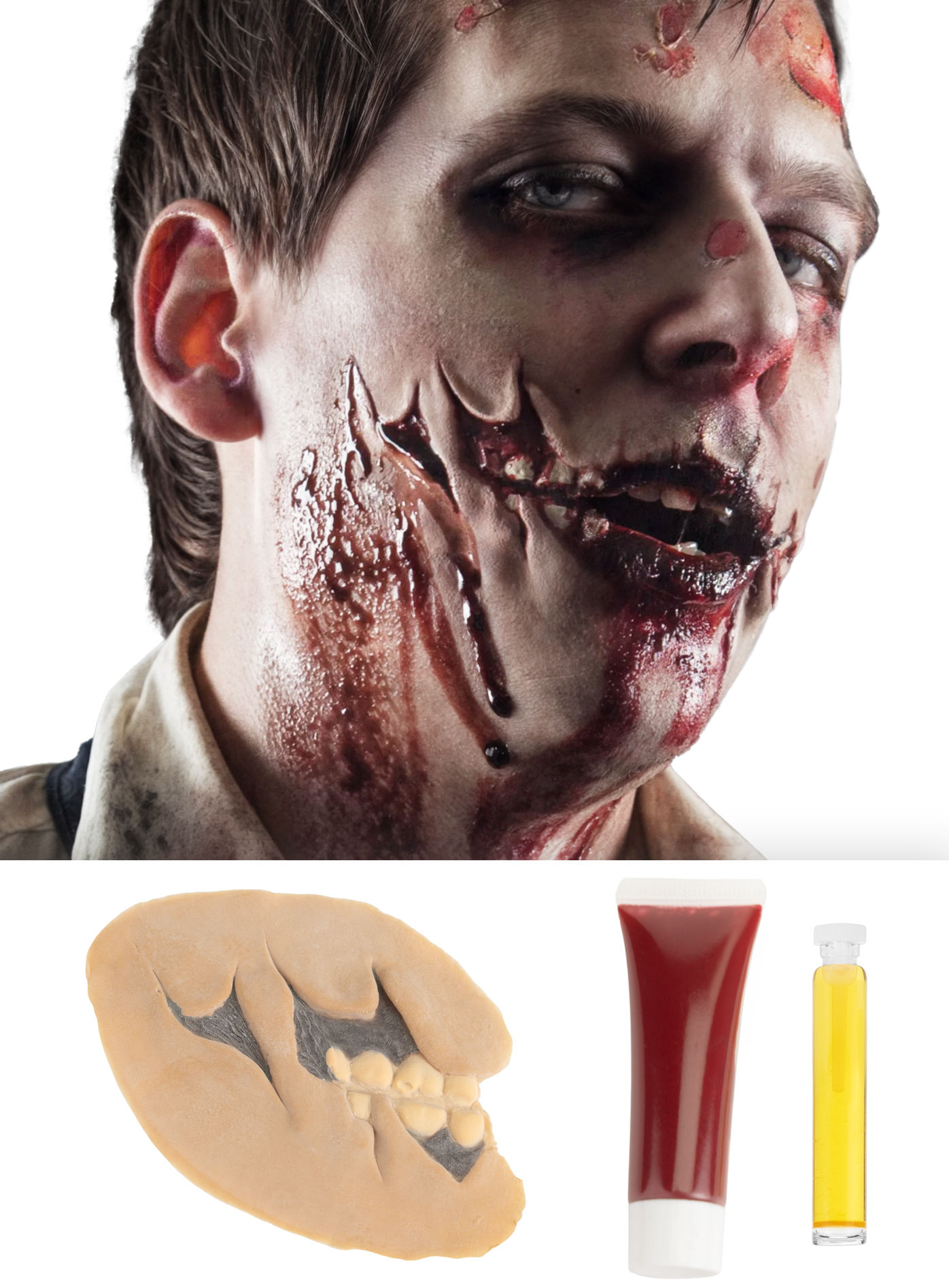 Zombiewunde Latexapplikation