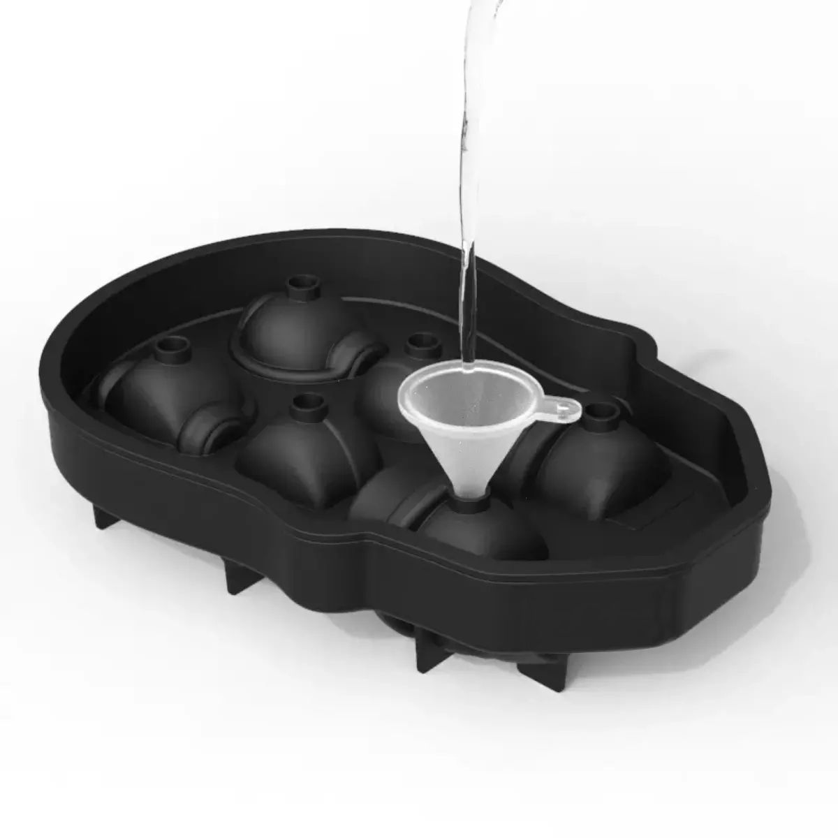 Totenköpfe Silikonform für Eiswürfel, Schokolade und zum Backen 6-fach