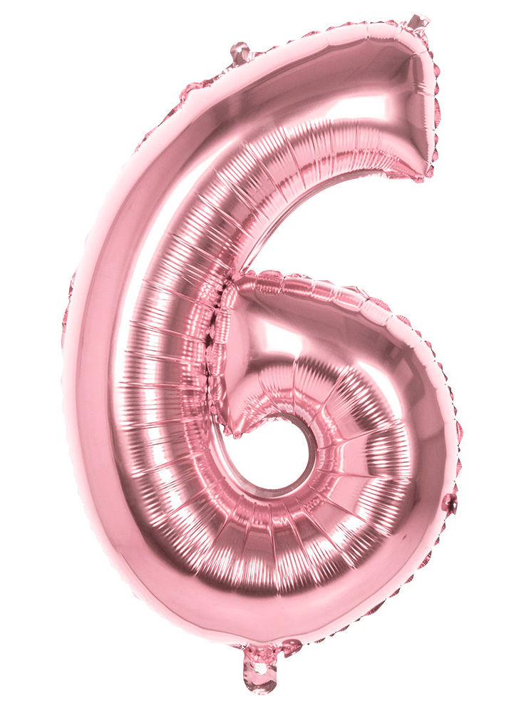 Folienballon Zahl 6 rosegold 86 cm