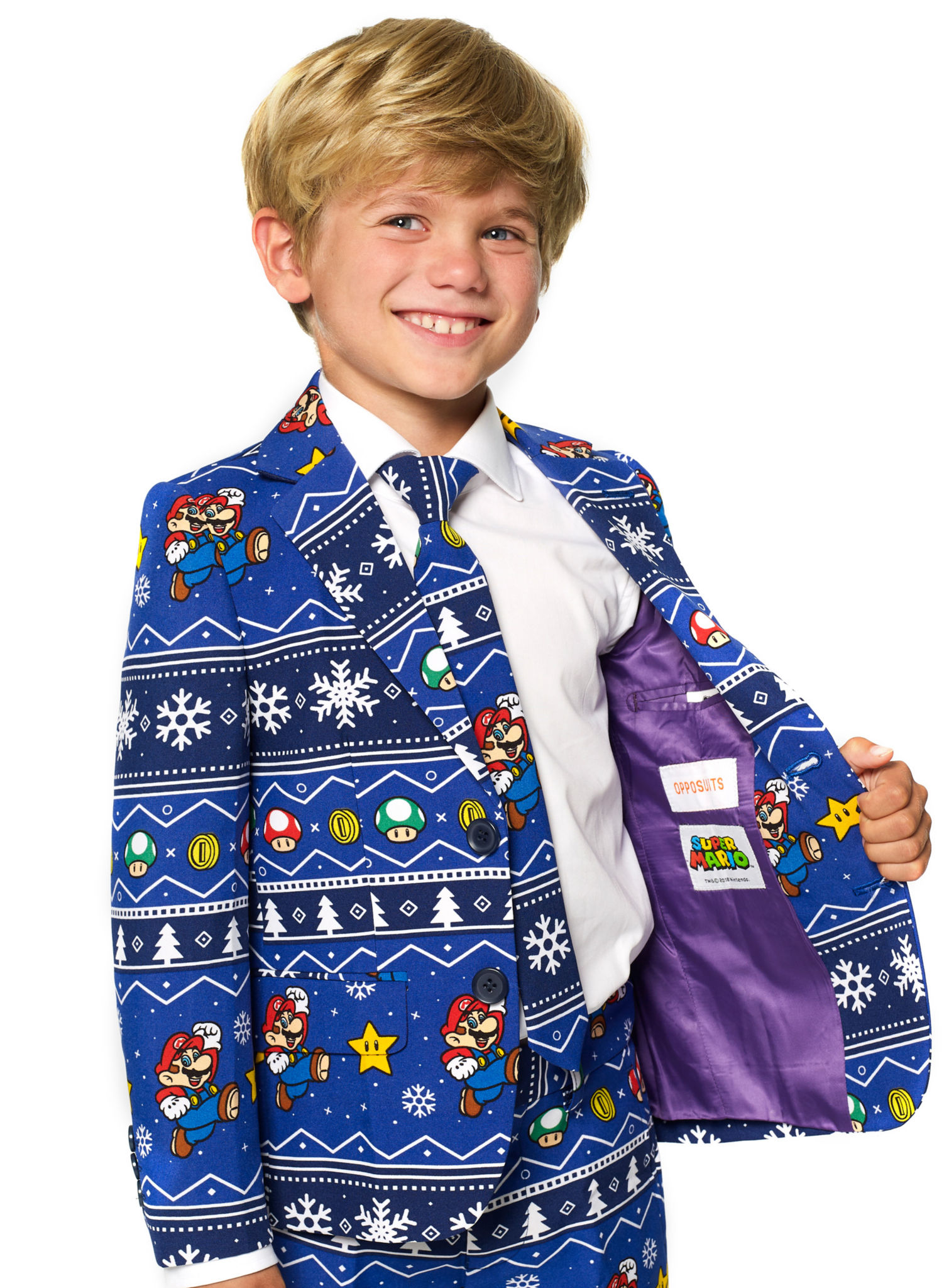 OppoSuits Boys Merry Mario Anzug für Kinder