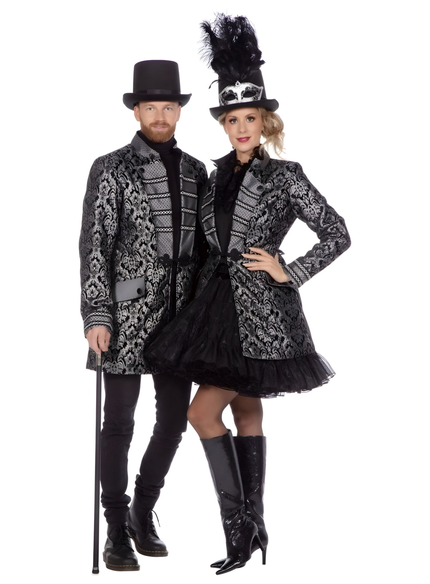 Brokatjacke schwarz/silber für Herren