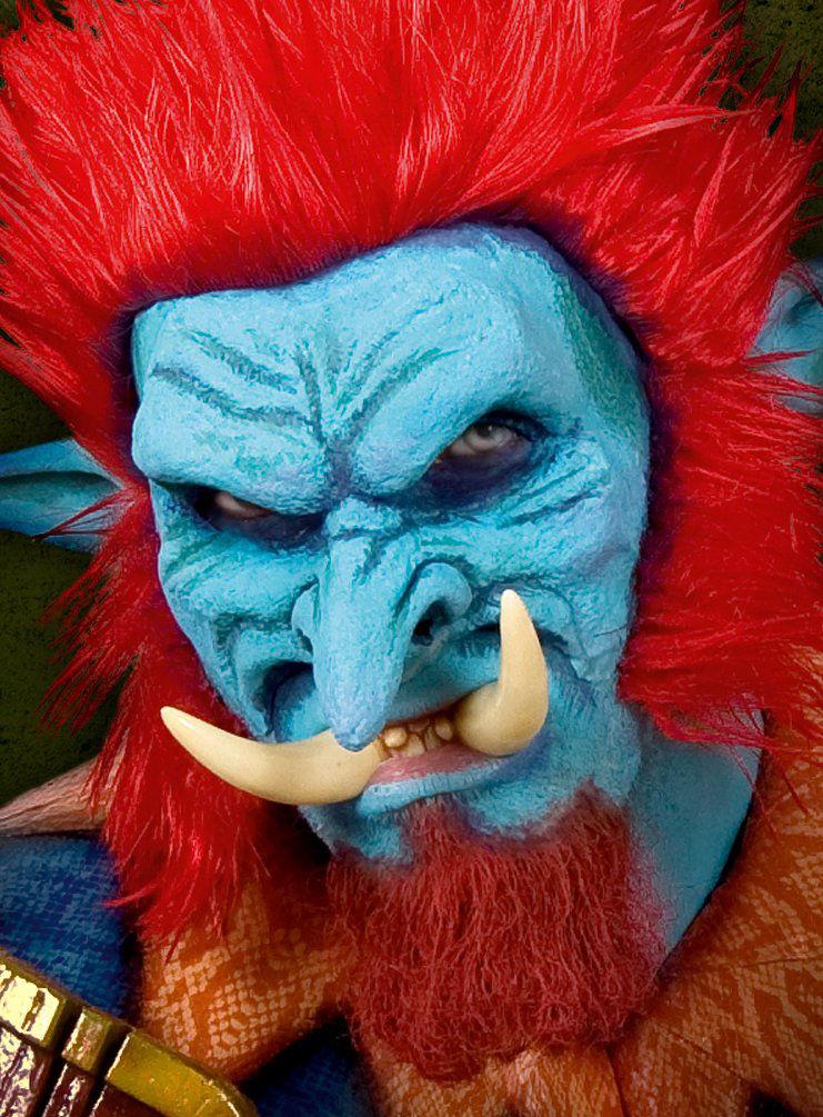 Halbmaske Troll aus Latex mit Mastix