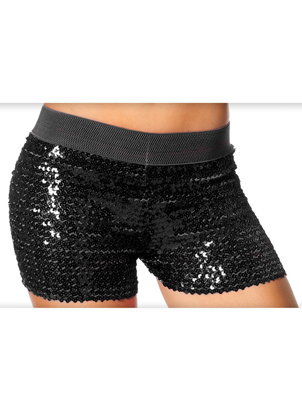 Pailletten Hotpants schwarz