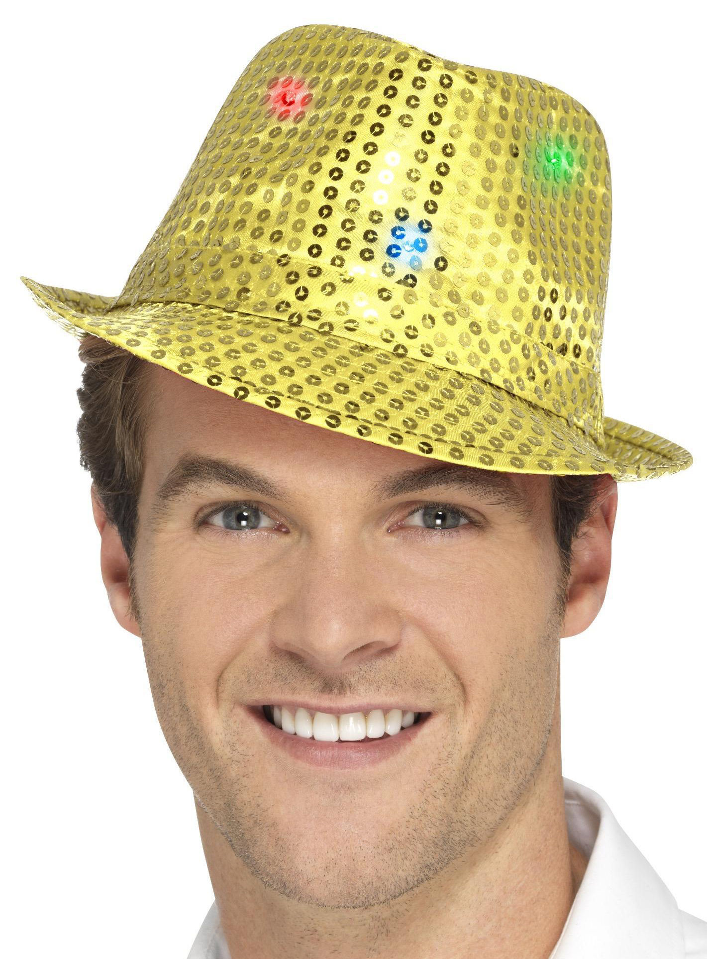 LED Paillettenhut gold