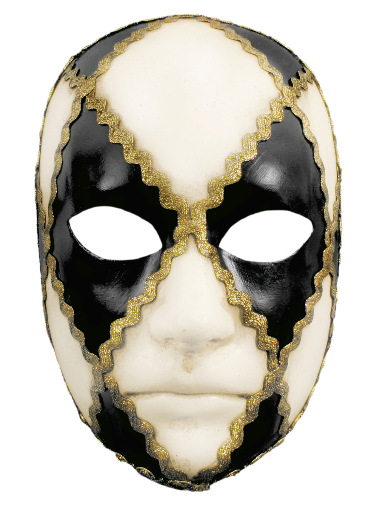 Volto scacchi bianco nero - Venezianische Maske