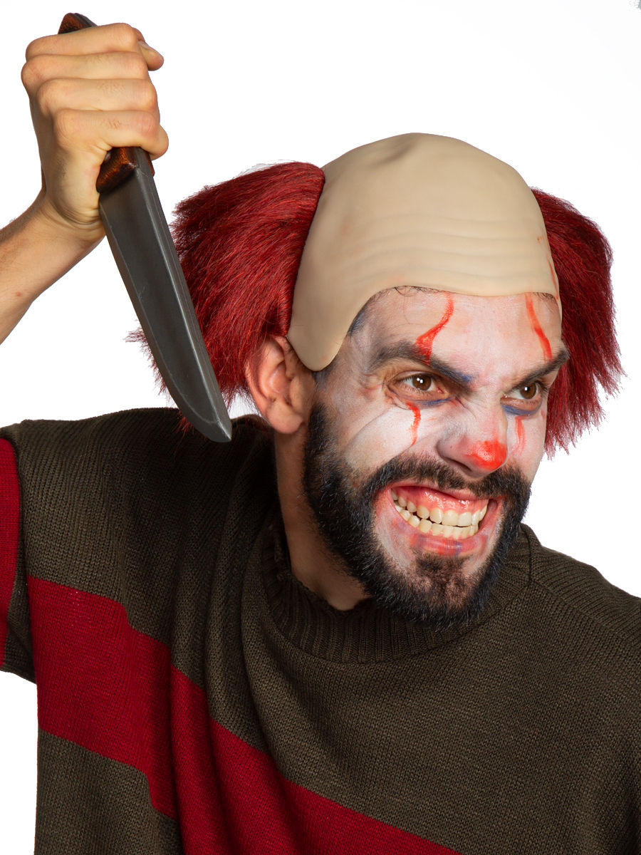 Killerclown Kopfteil mit Perücke