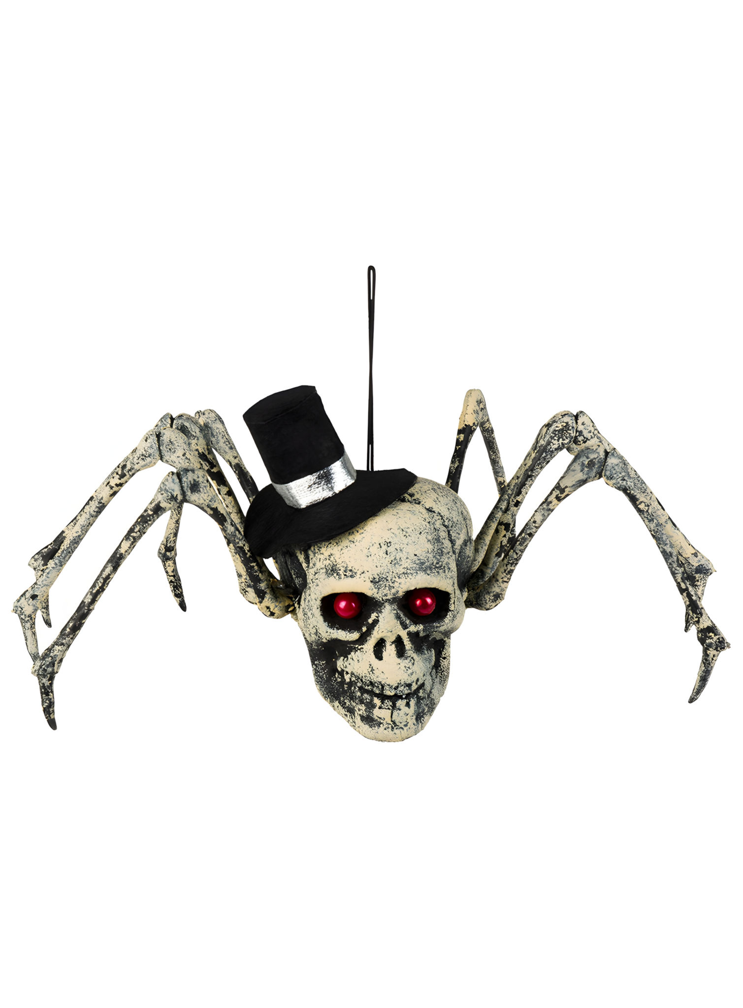Griezelige spin met doodshoofd – Halloween-decoratie 29 cm
