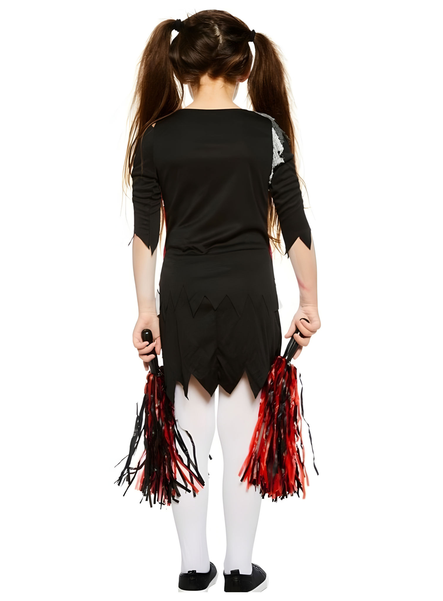Zombie Cheerleader Kostüm mit Pompoms für Mädchen