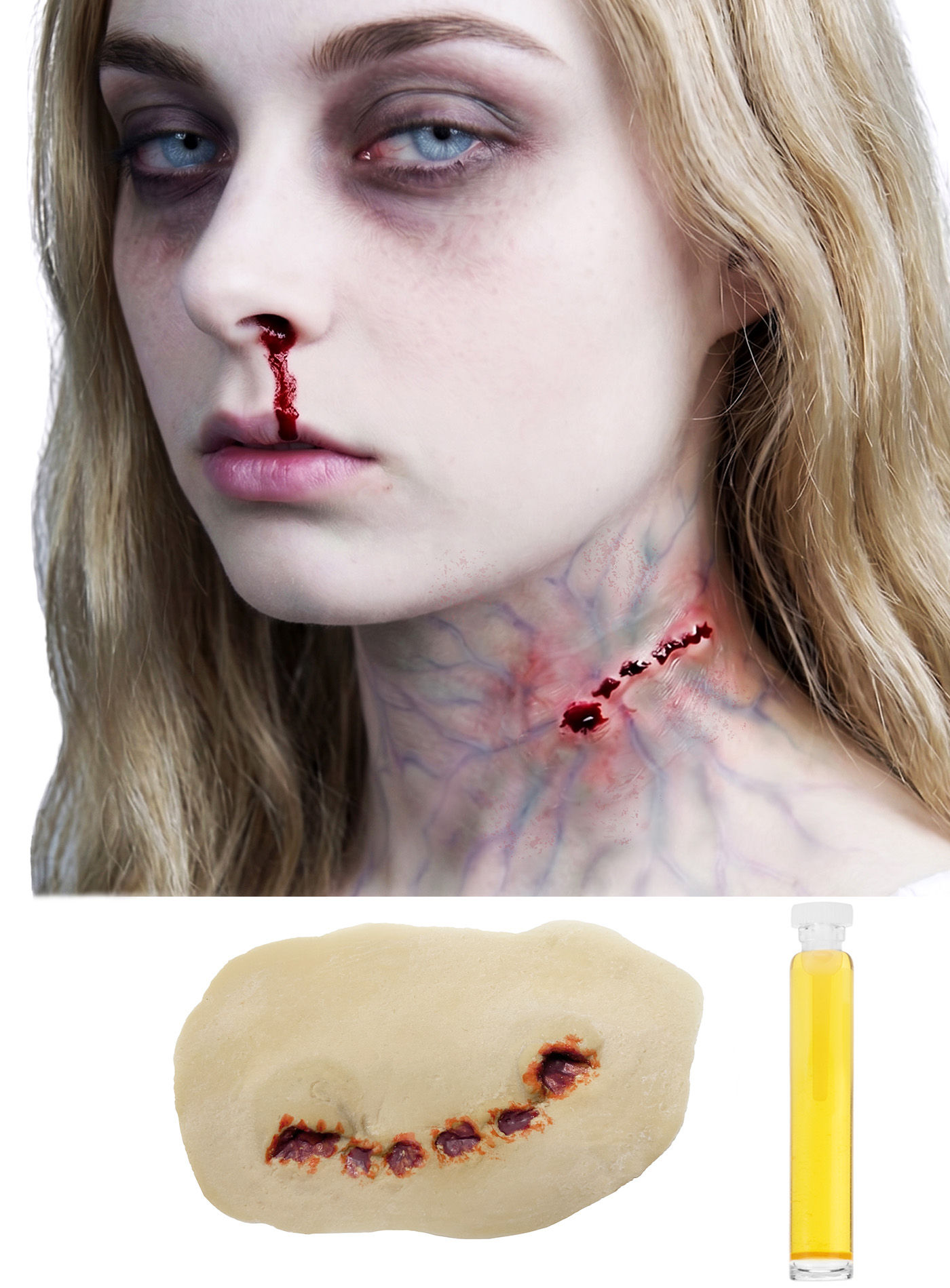 Biss eines Vampirs - Latexwunde zum Ankleben