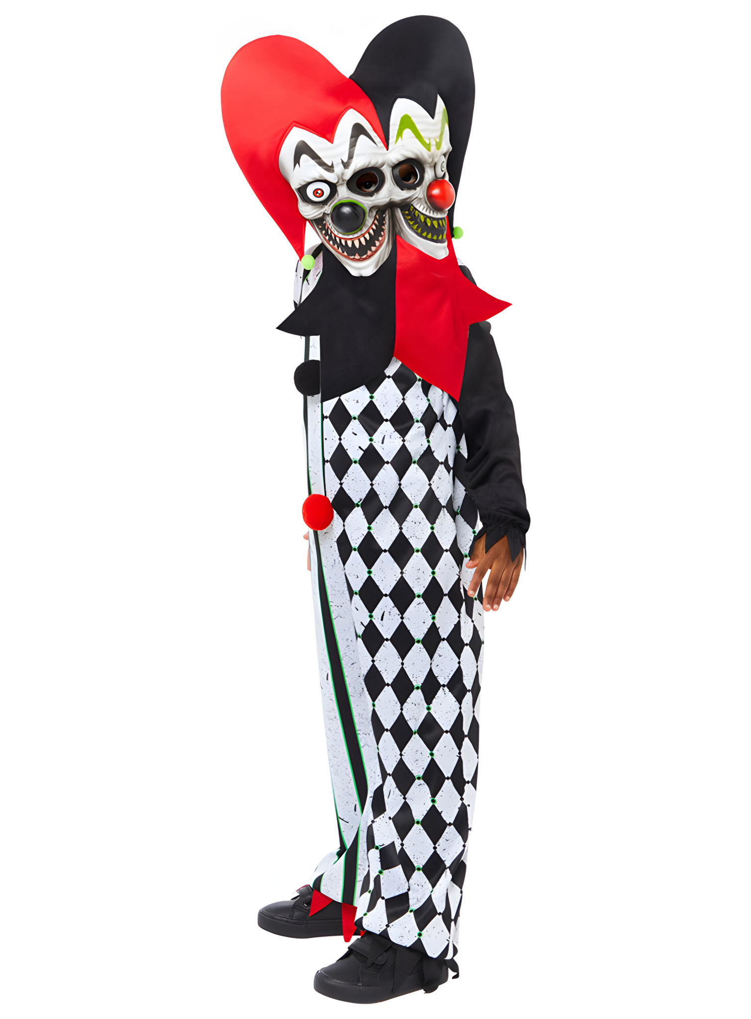Two Face Horror Harlekijn-kostuum voor kinderen