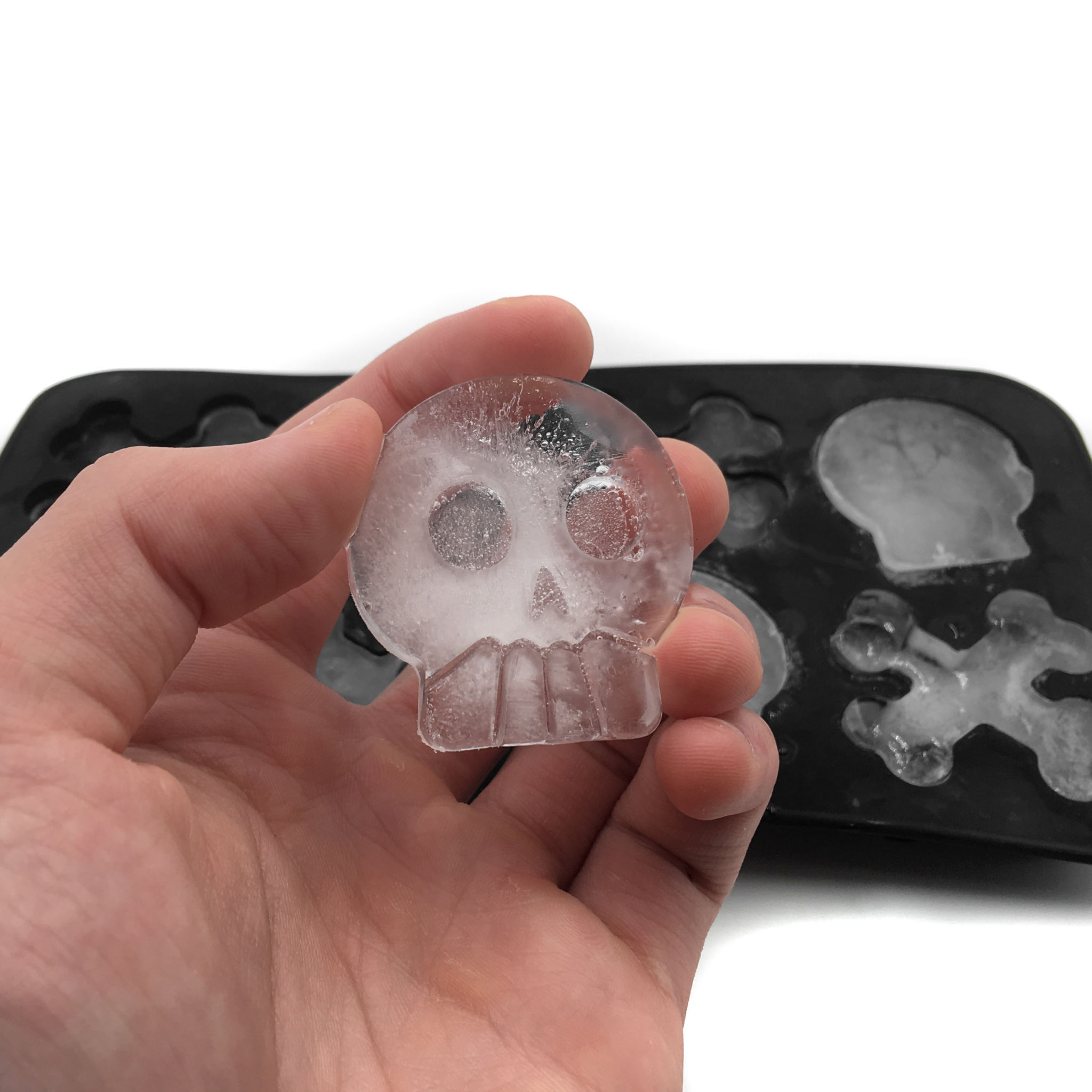 Piratenschädel Silikonform für Eiswürfel und zum Backen 8-fach