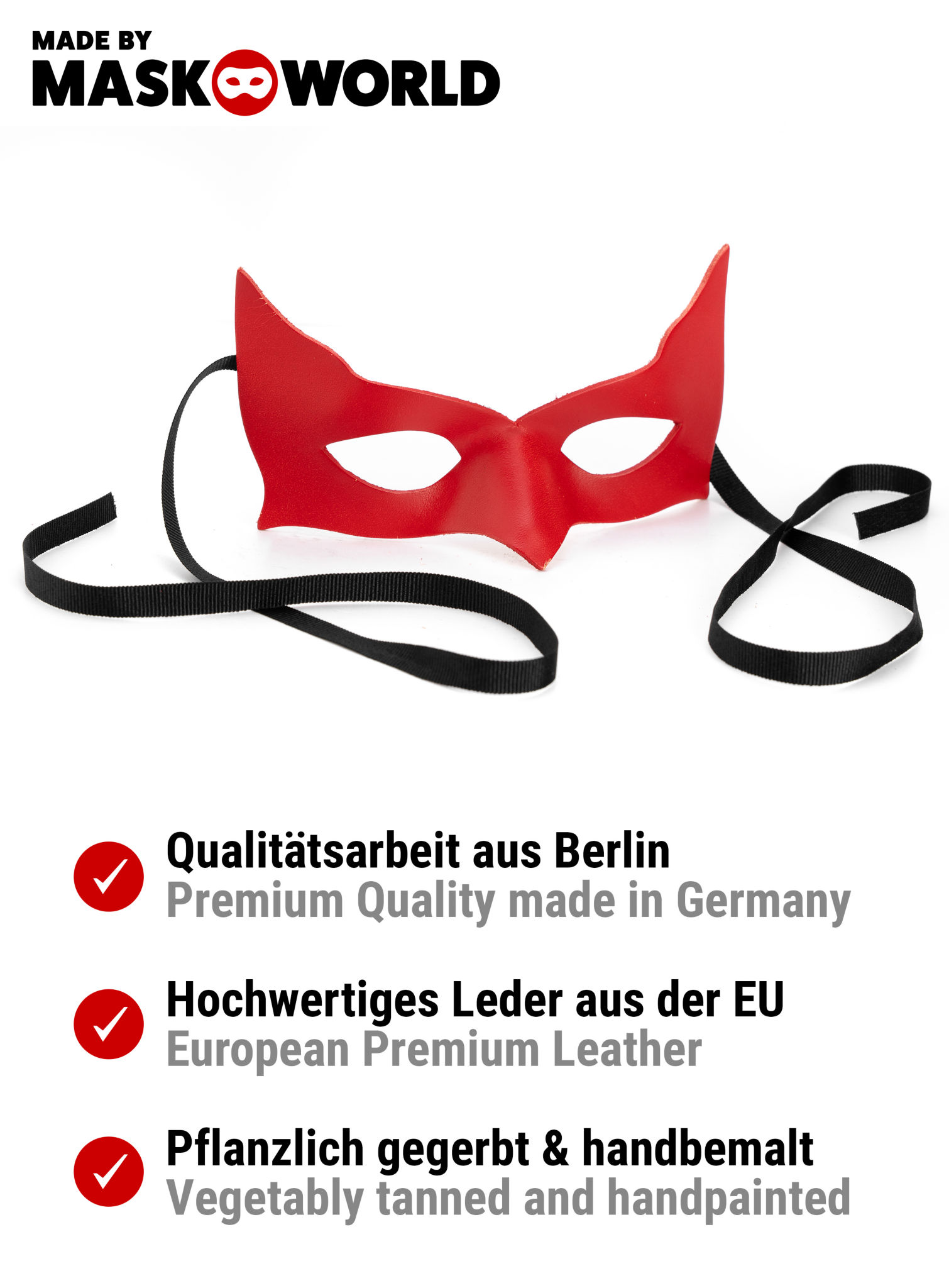 Colombina Incognito rot Venezianische Ledermaske