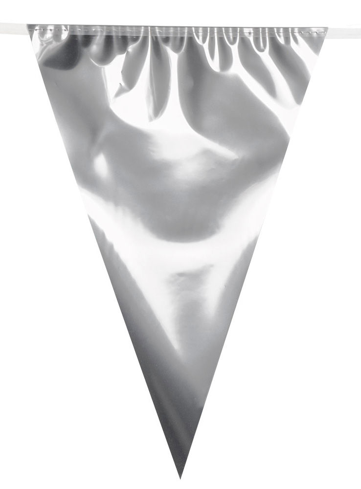 Riesenwimpelkette 10 Meter silber metallic