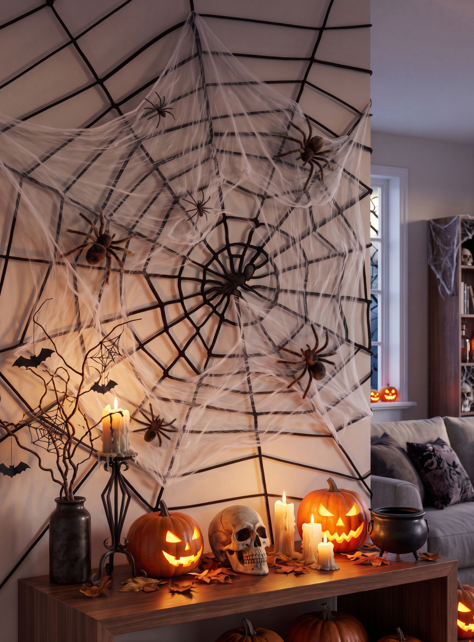 Nylon Spinnenweb Halloween Decoratie 150 cm