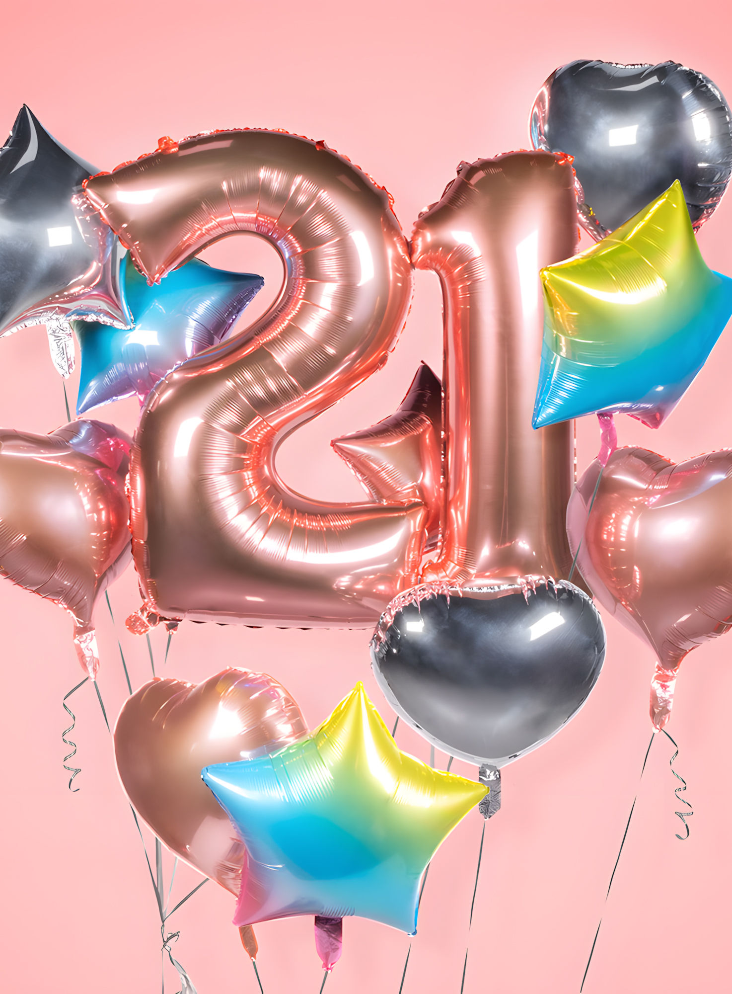 Folienballon Zahl 1 rosegold 86 cm