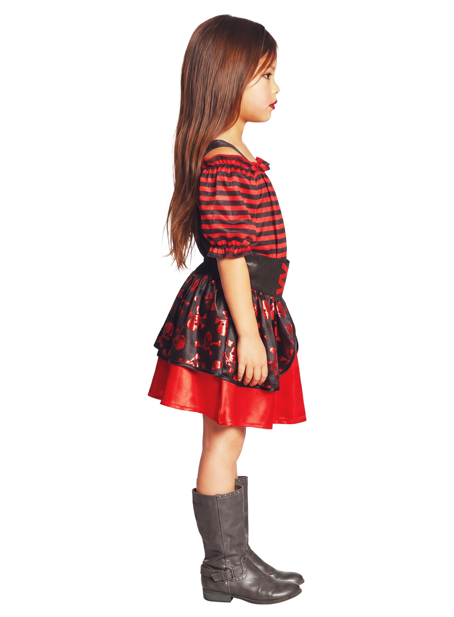 Piratenkleid schwarz-rot für Mädchen