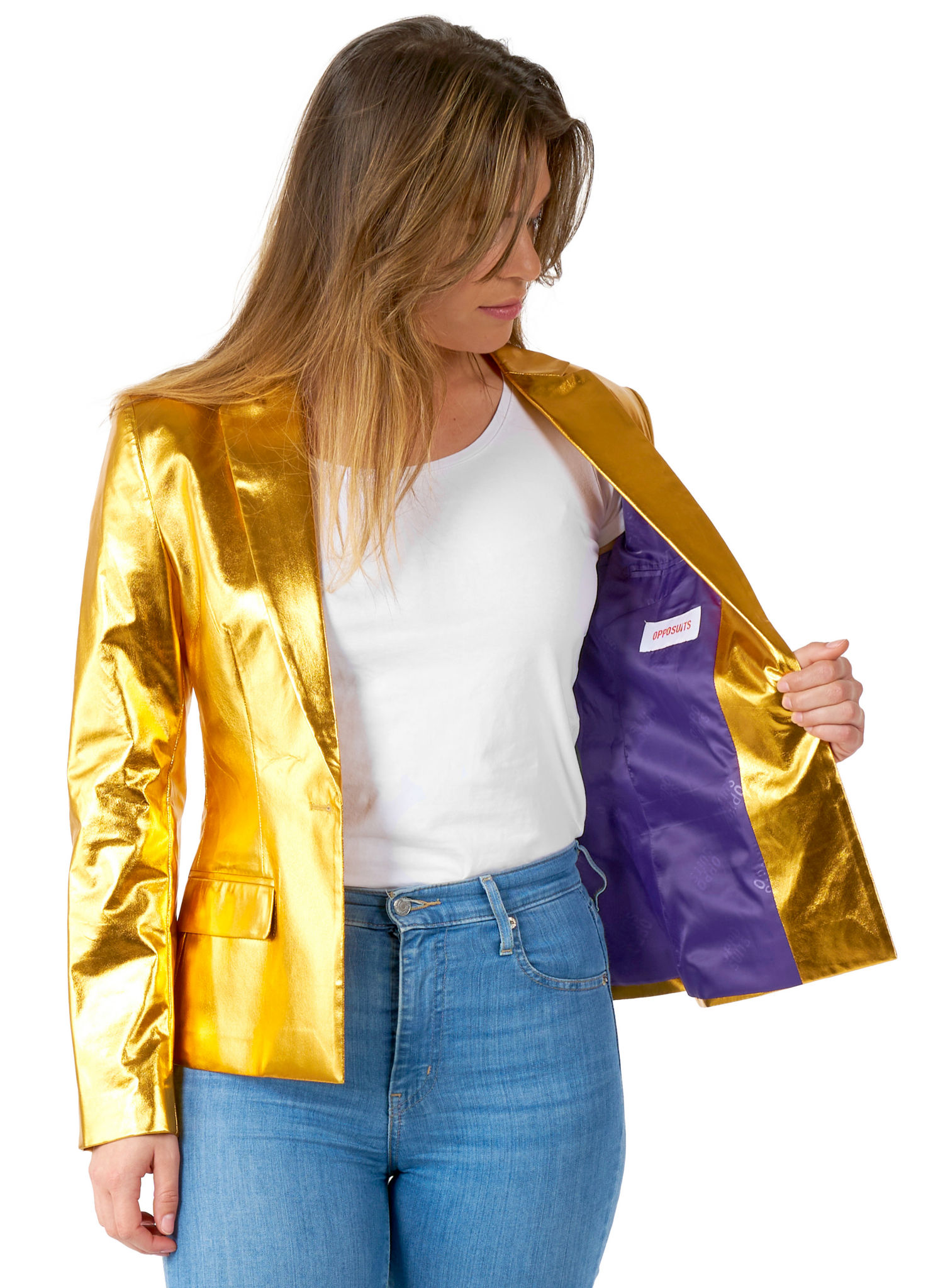 OppoSuits Groovy Gold Blazer für Damen