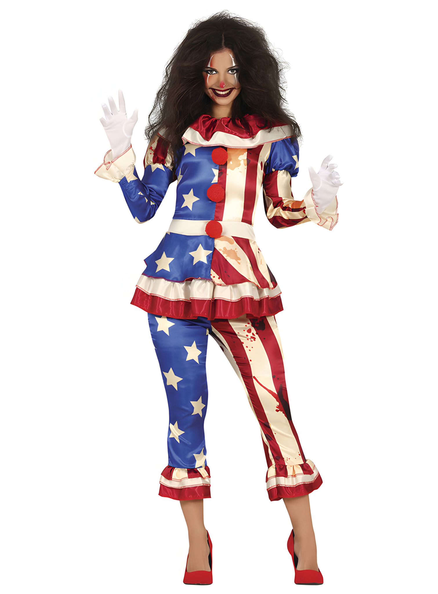 Amerikaans horrorclownkostuum voor dames