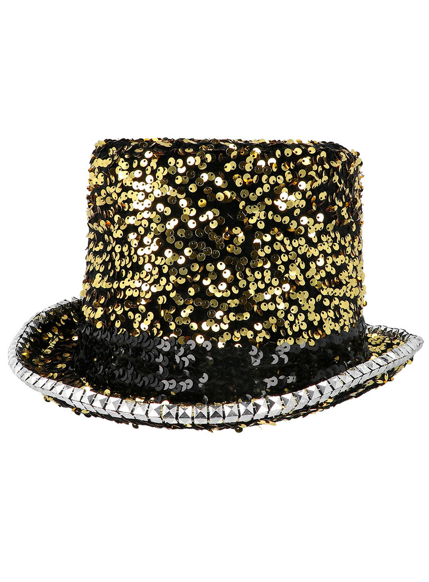 Festival Zylinder mit goldenen Pailletten