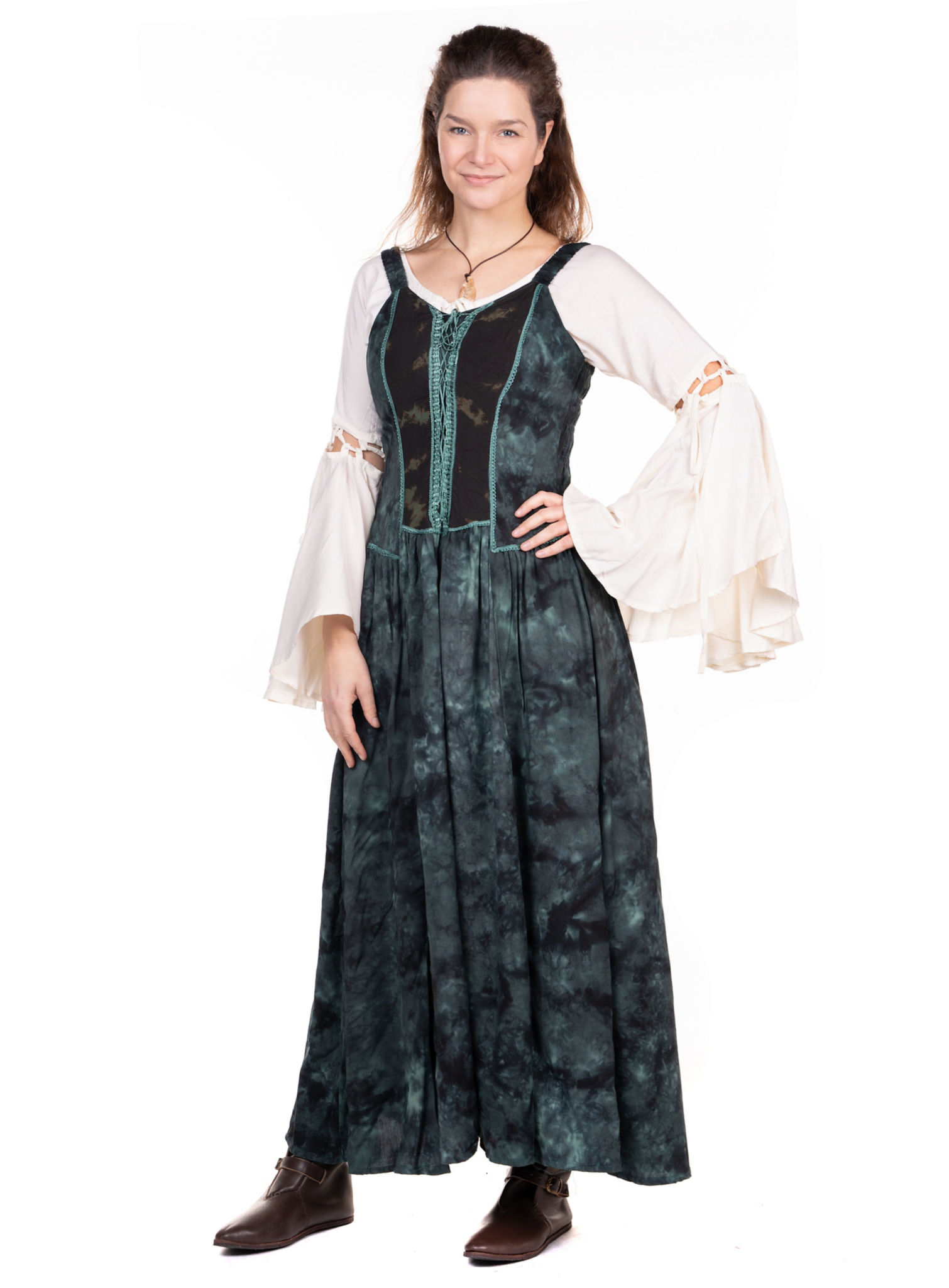 Langes Mittelalter Sommerkleid blau
