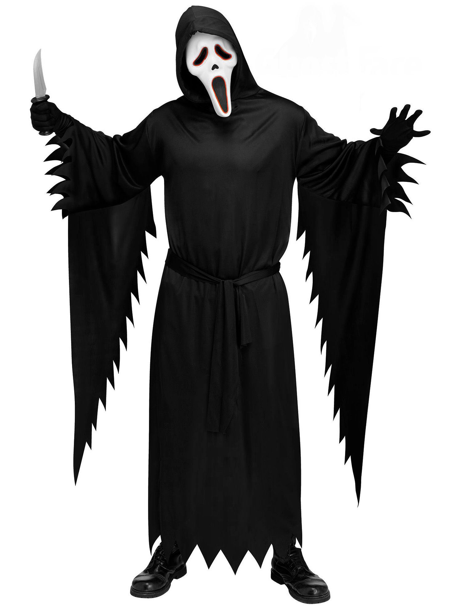 Scream - Ghostface Kostüm mit Leuchtmaske