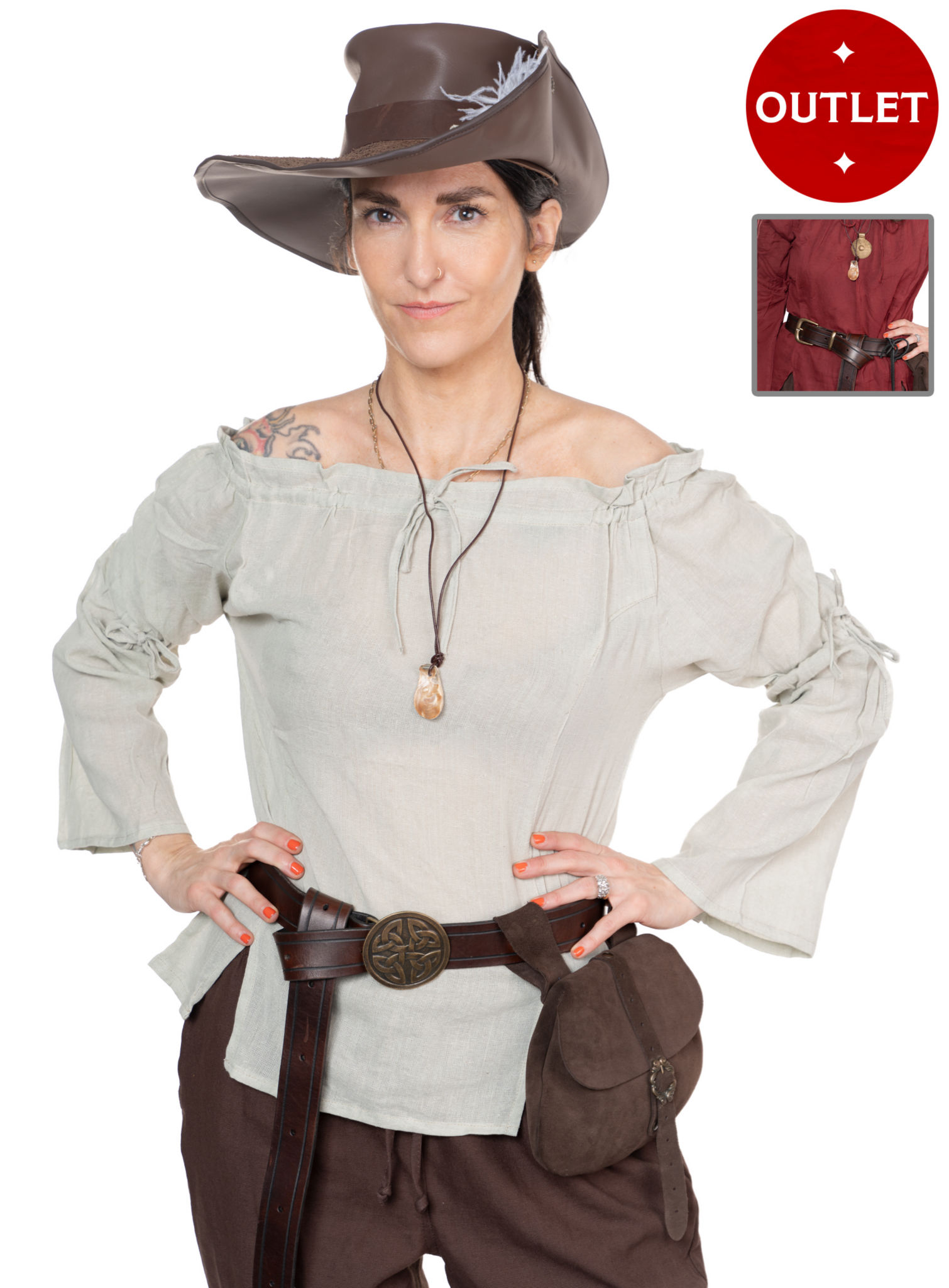 Mittelalterbluse in Leinenoptik - Mia