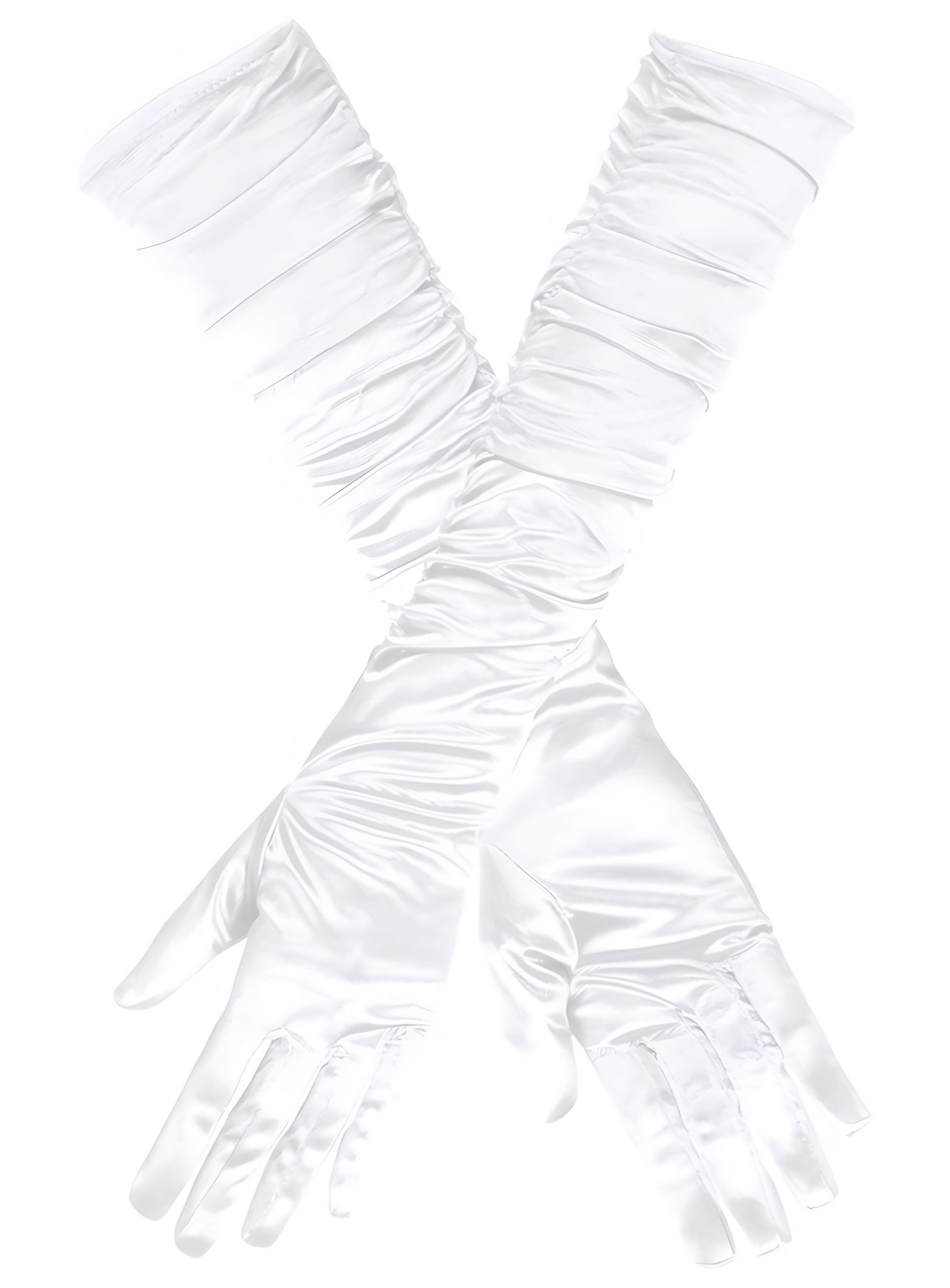 Weiße Glamour Handschuhe Hollywood