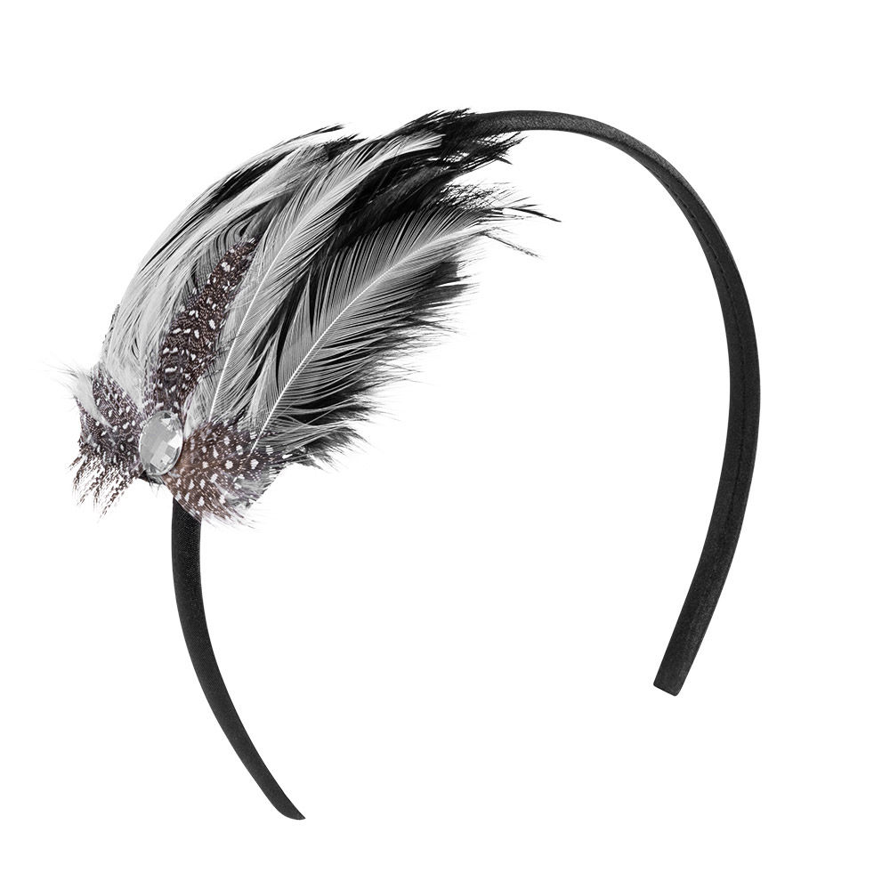 Flapper Haarschmuck schwarz & weiß