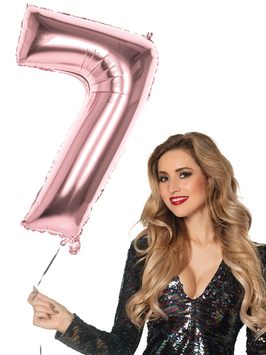 Folienballon Zahl 7 rosegold 86 cm