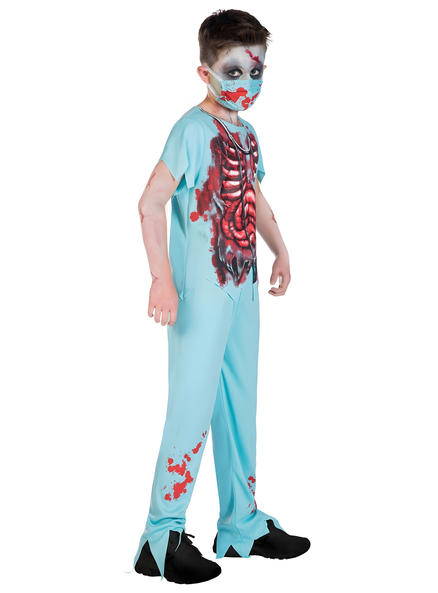 Blutiges Zombie Arzt Kostüm für Kinder