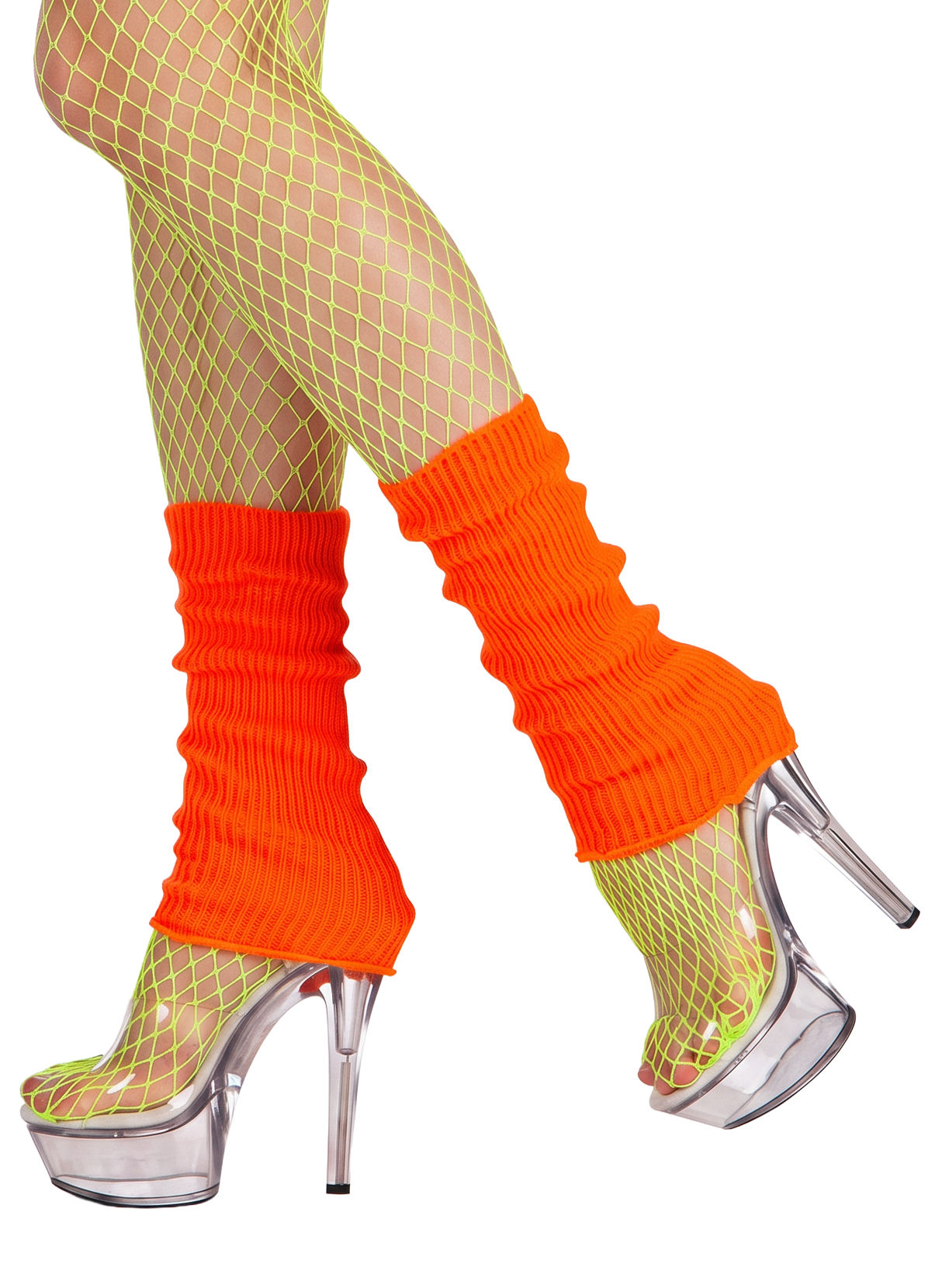 Retro-Beinstulpen neon-orange