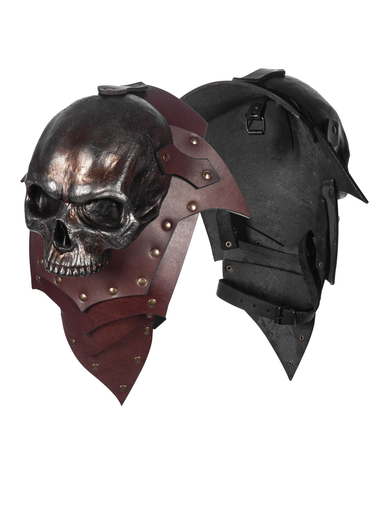 Lederschultern - Knochenfürst Metallfarben (Paar)