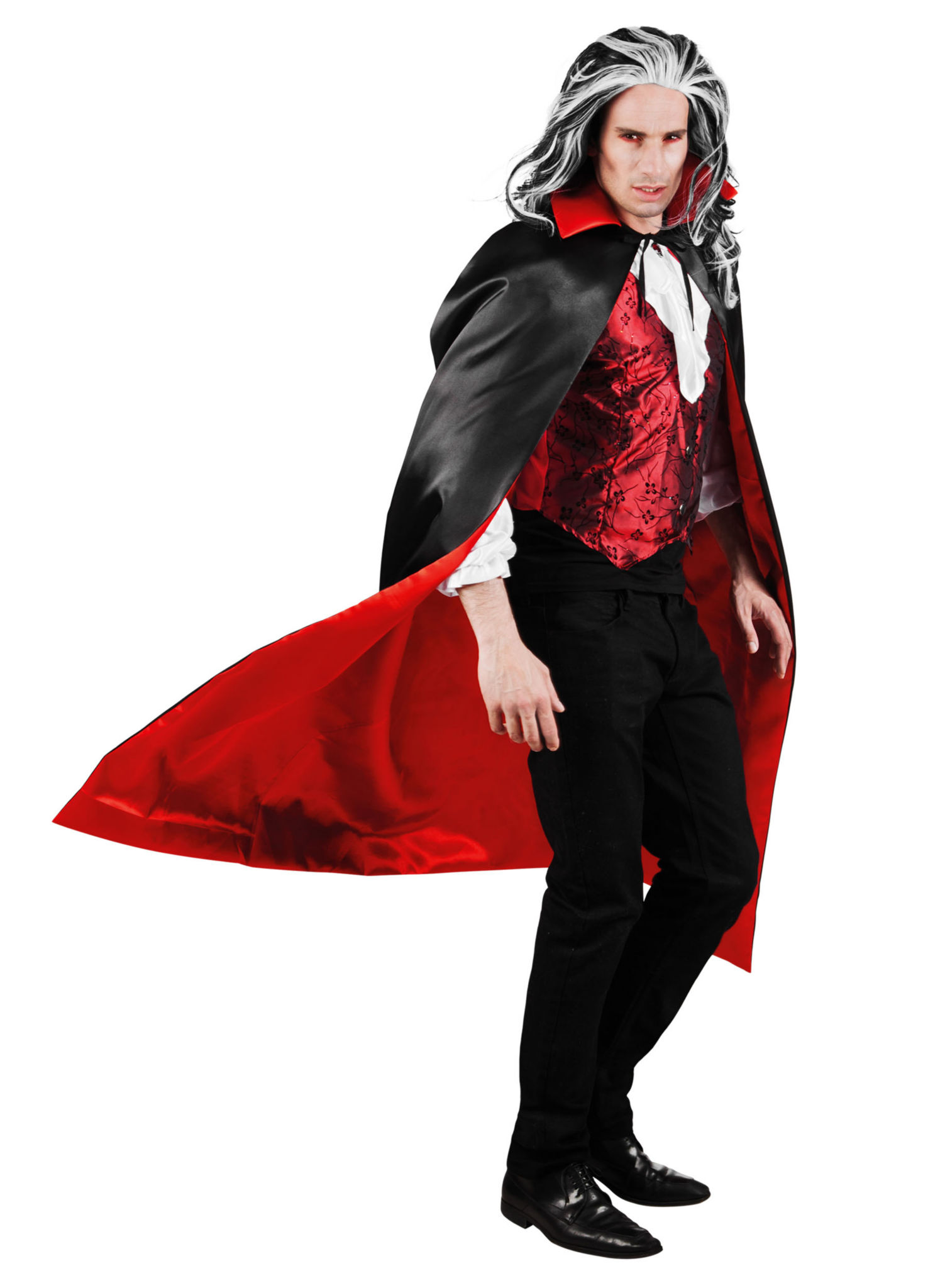 Vampir Cape schwarz-rot zum Wenden