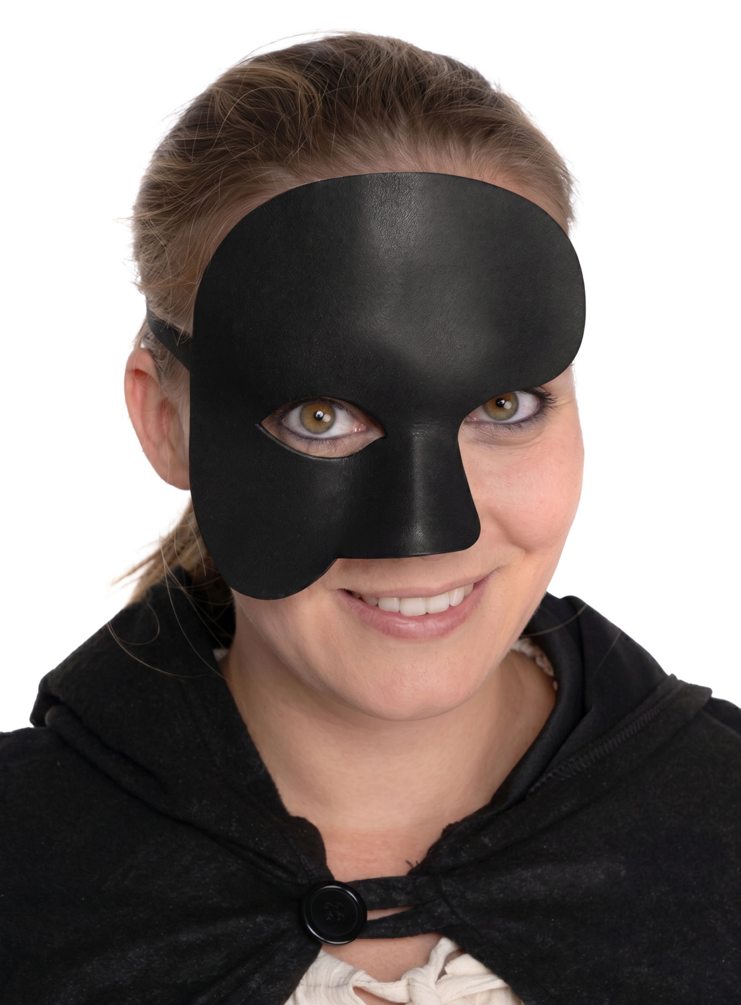 Phantom schwarz Venezianische Ledermaske